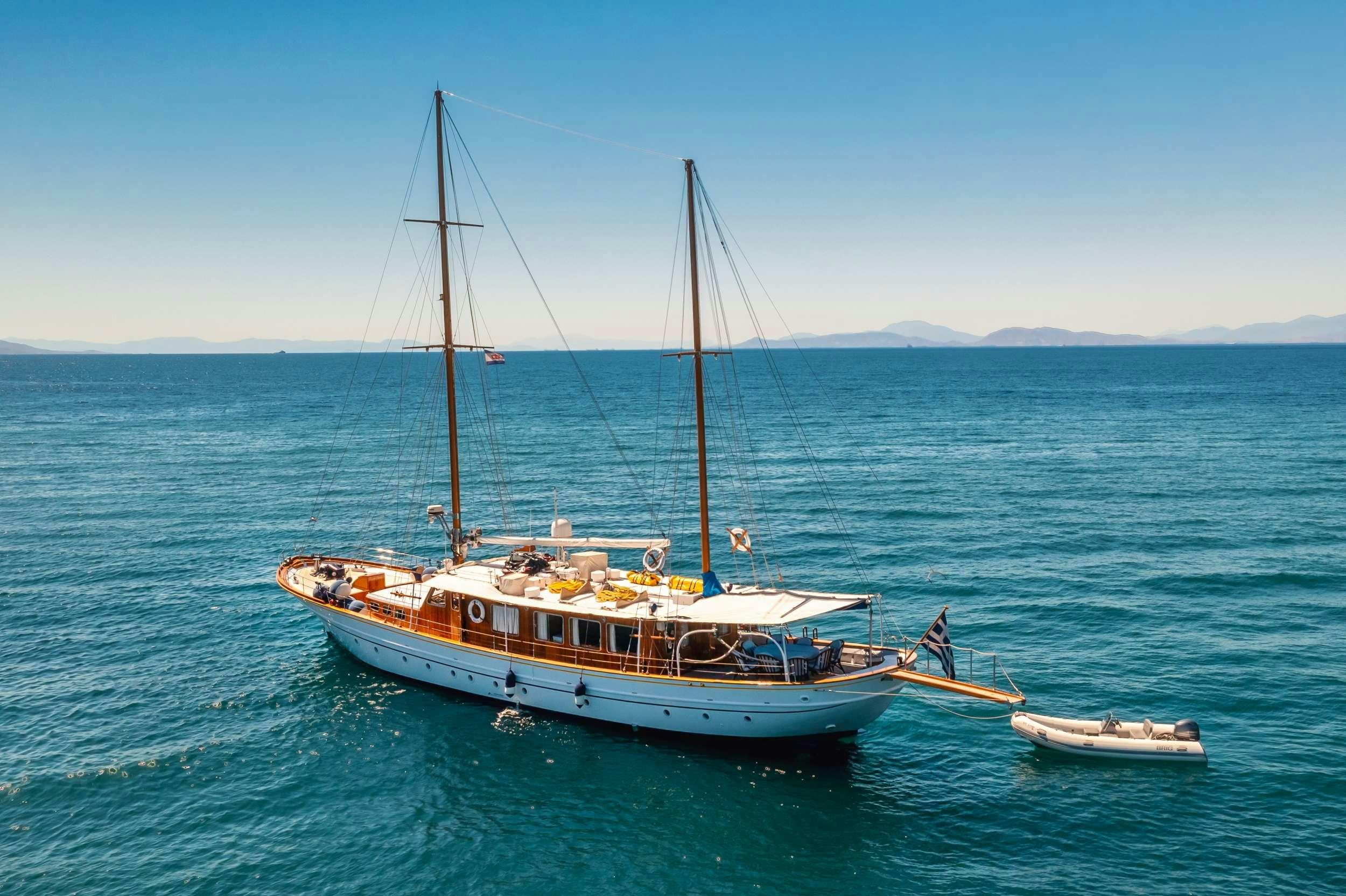 a boat on the water aboard LITHI Yacht for Charter
