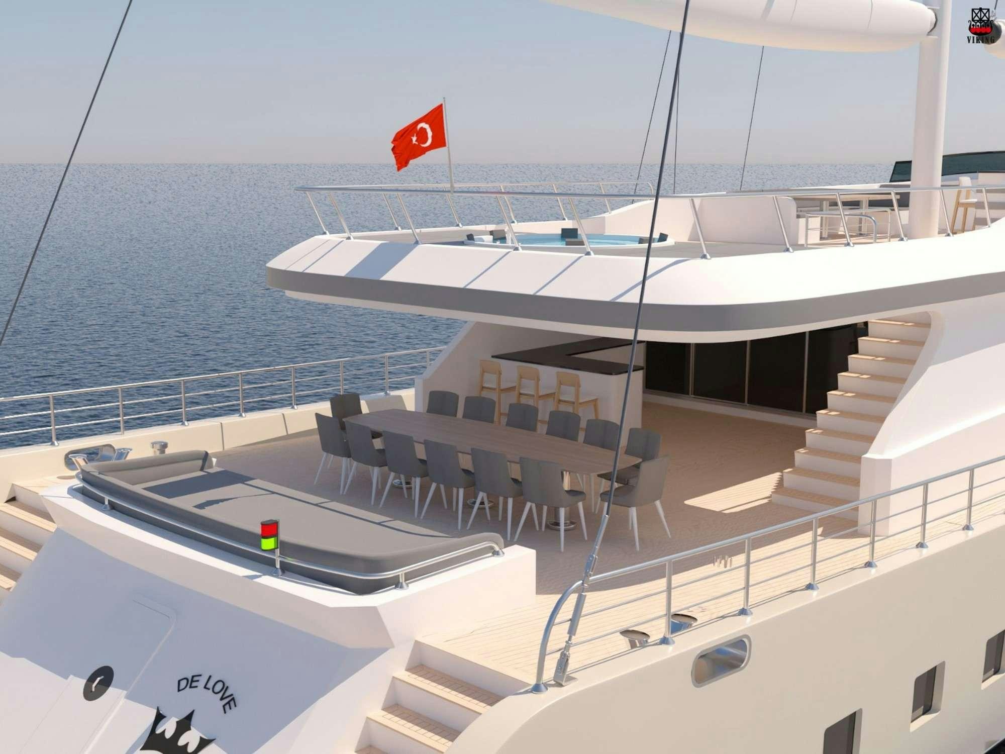 a boat on the water aboard DE LOVE Yacht for Charter