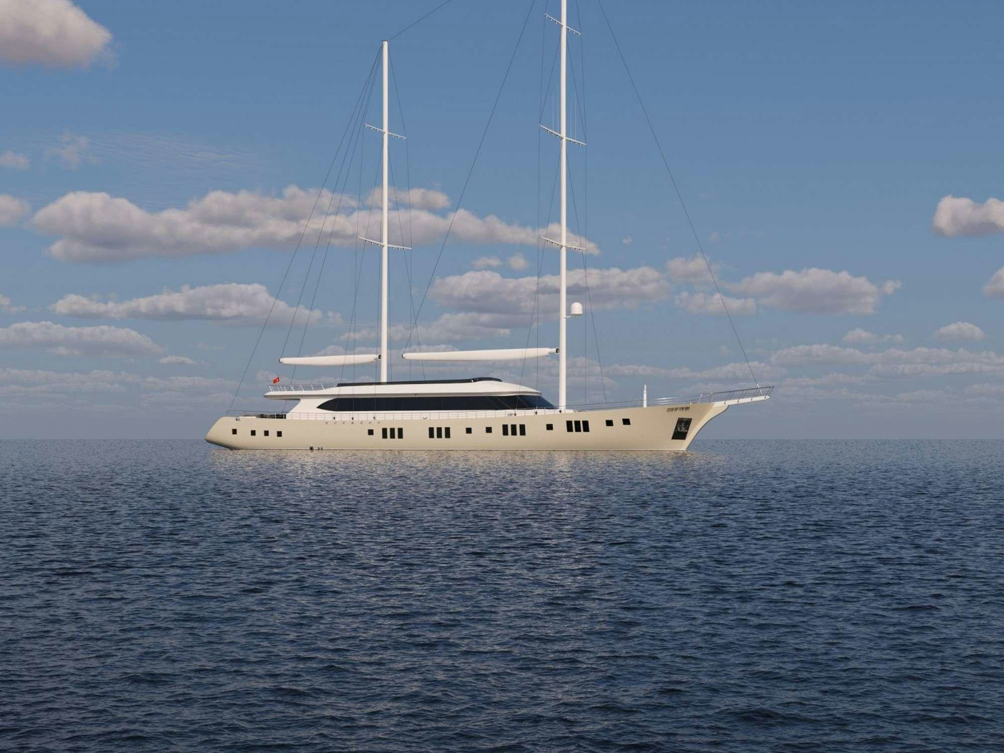 a white boat in the water aboard KING OF THE SEA Yacht for Charter