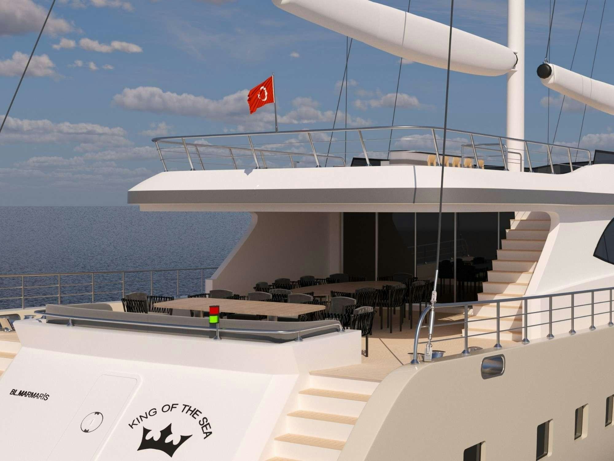a boat on the water aboard KING OF THE SEA Yacht for Charter