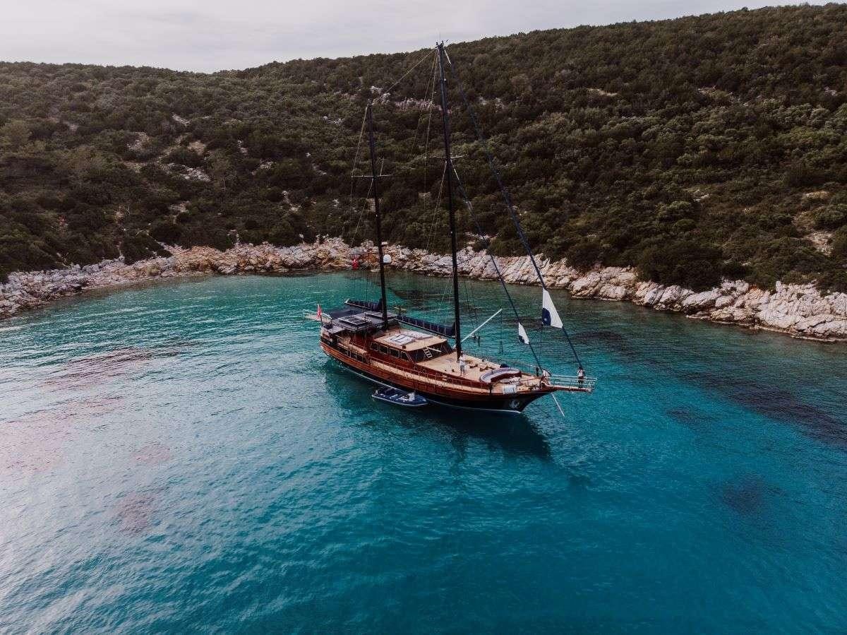 a boat in the water aboard CAPRICORN ONE Yacht for Charter