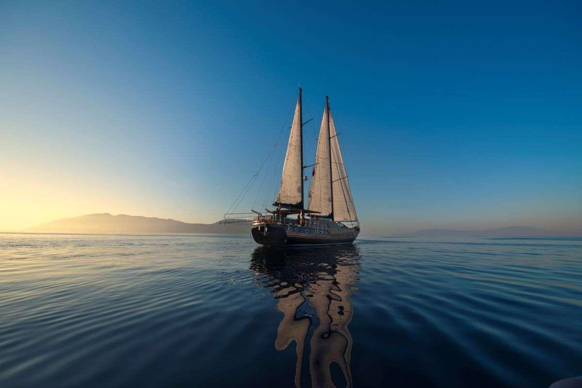 a sailboat on the water aboard CAPRICORN ONE Yacht for Charter