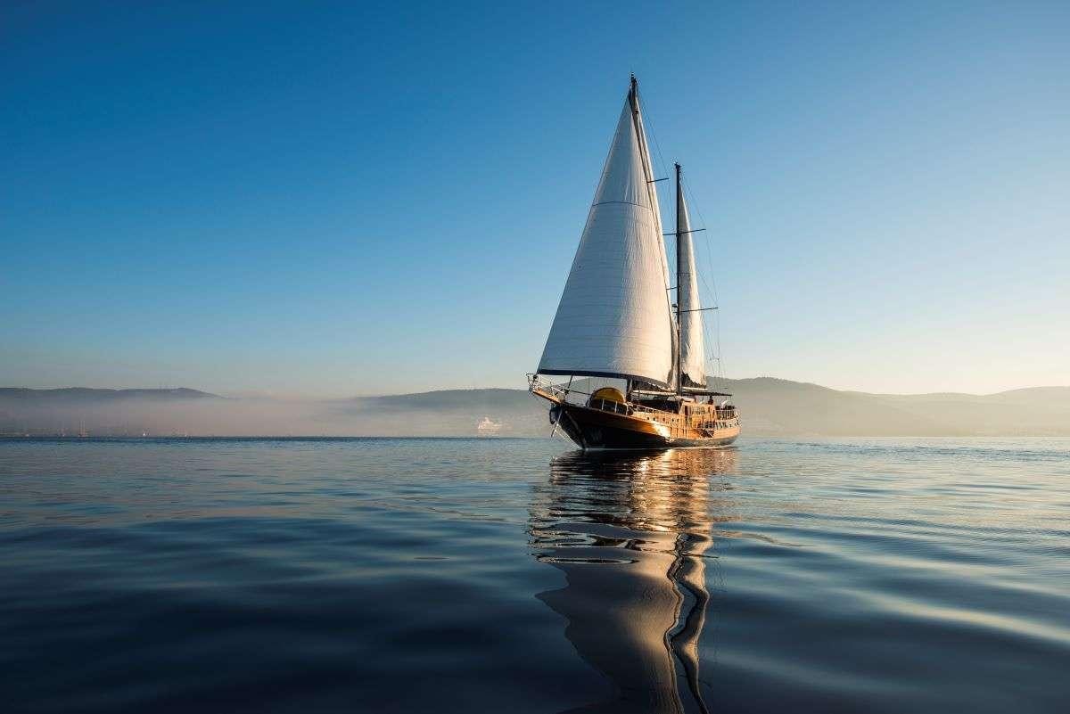 a sailboat on the water aboard CAPRICORN ONE Yacht for Charter