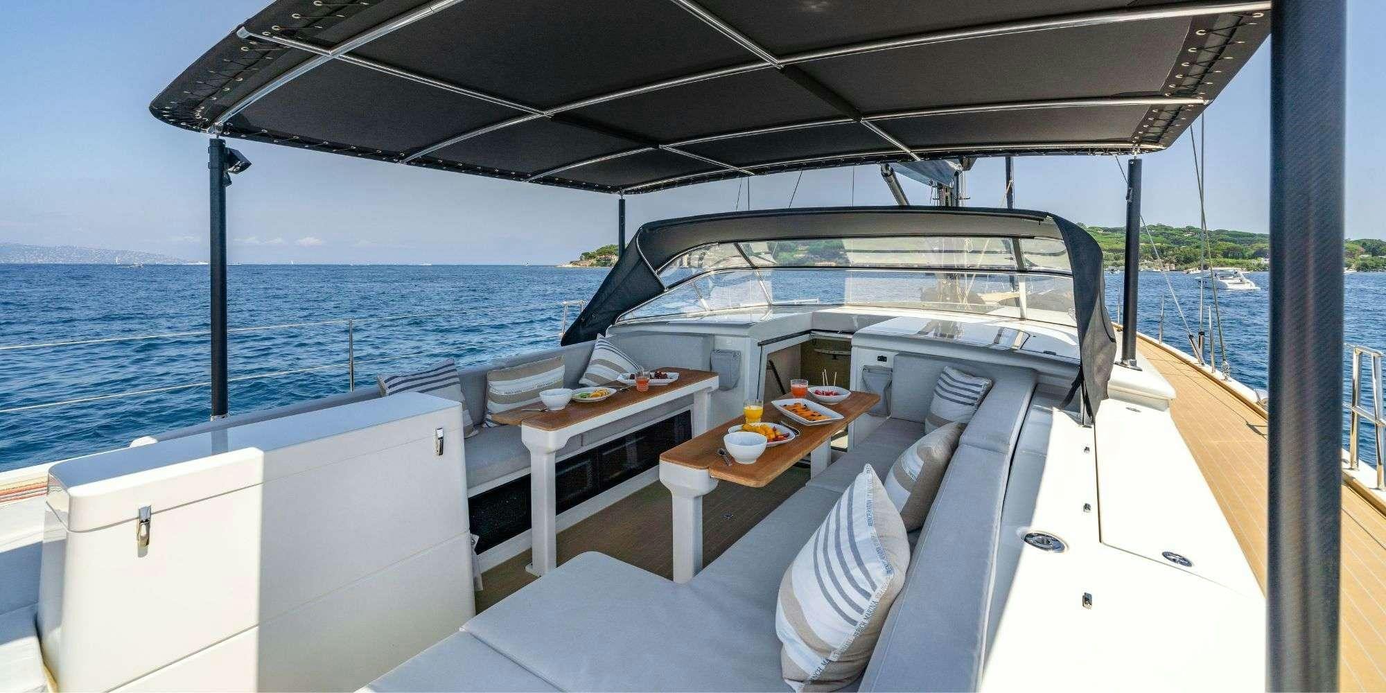 a boat on the water aboard MYSTIC Yacht for Charter