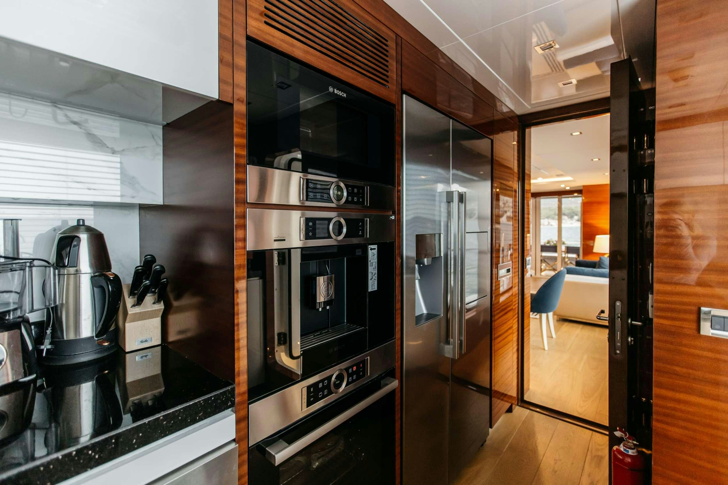 a large industrial machine aboard PAPILLON Yacht for Charter