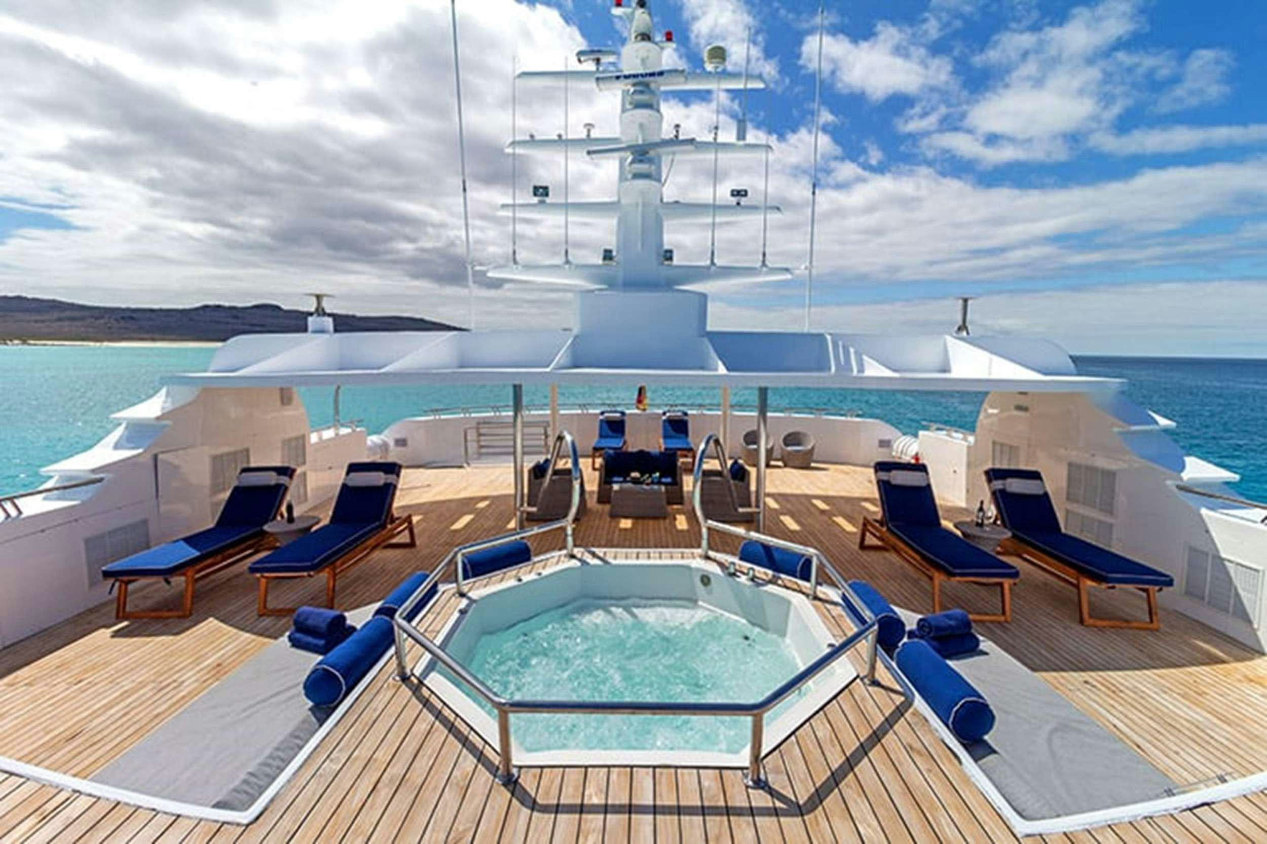 a pool on a deck aboard GALAPAGOS HORIZON Yacht for Charter