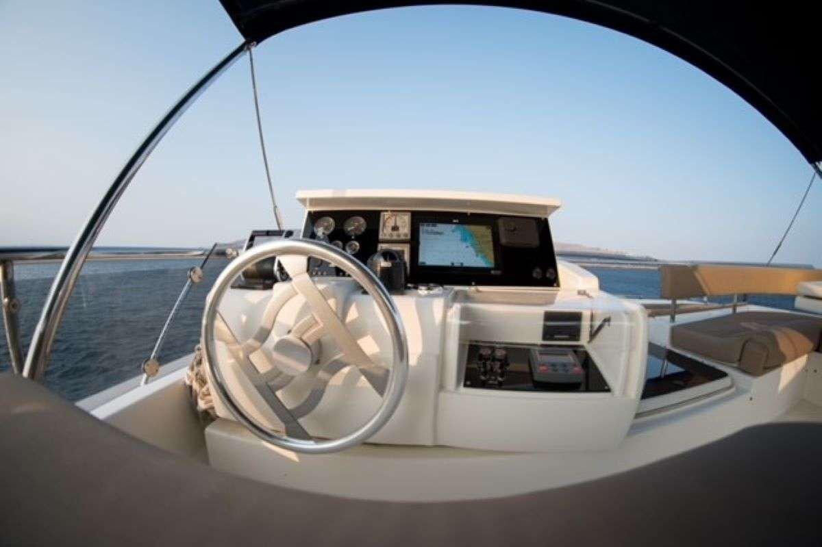 the inside of a car aboard HASARD Yacht for Charter
