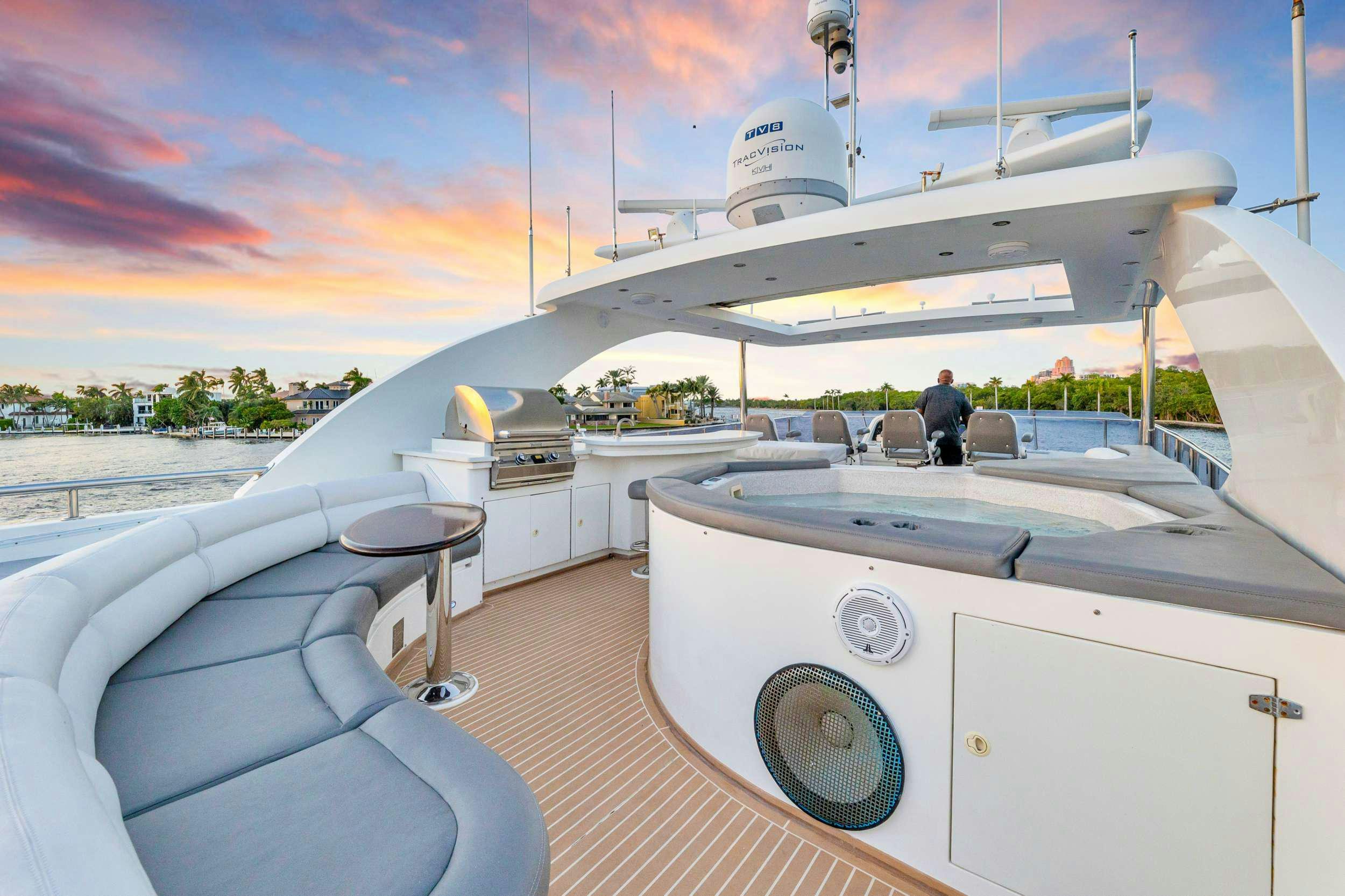 a boat on a deck aboard DREAM ON Yacht for Charter