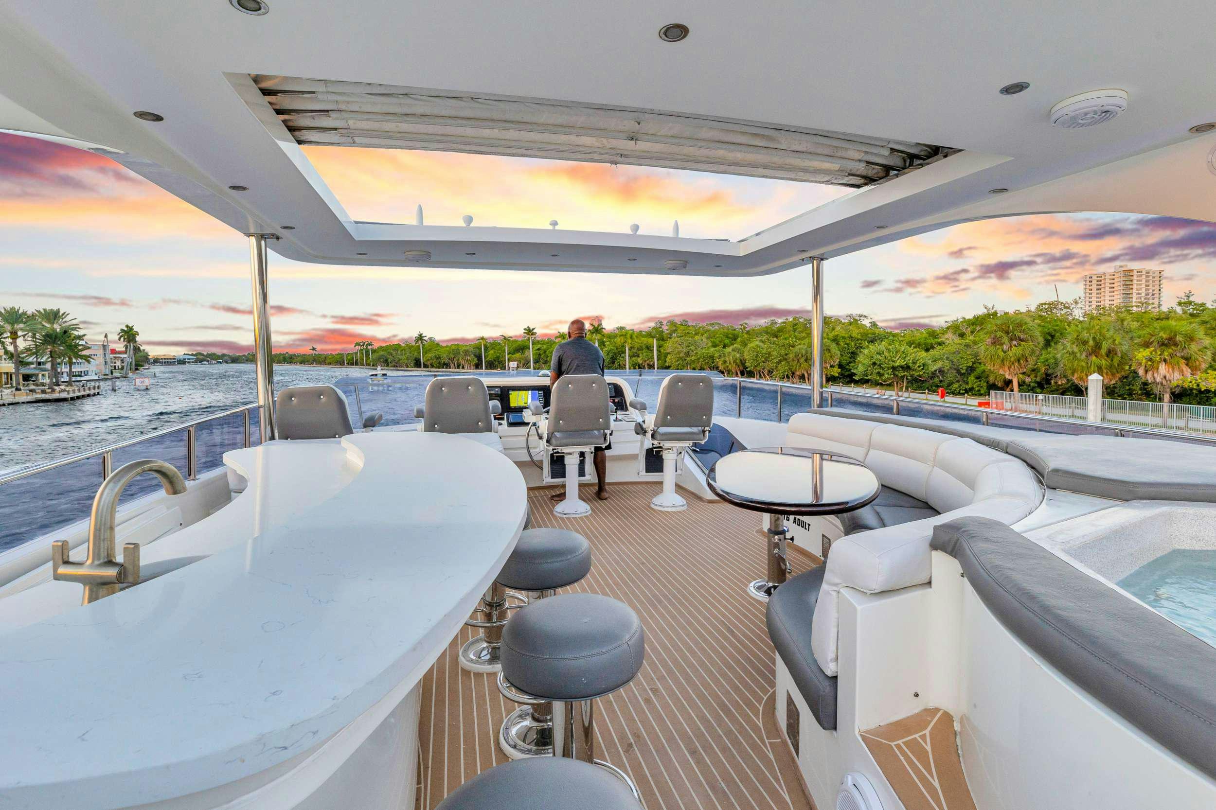 a boat on the water aboard DREAM ON Yacht for Charter