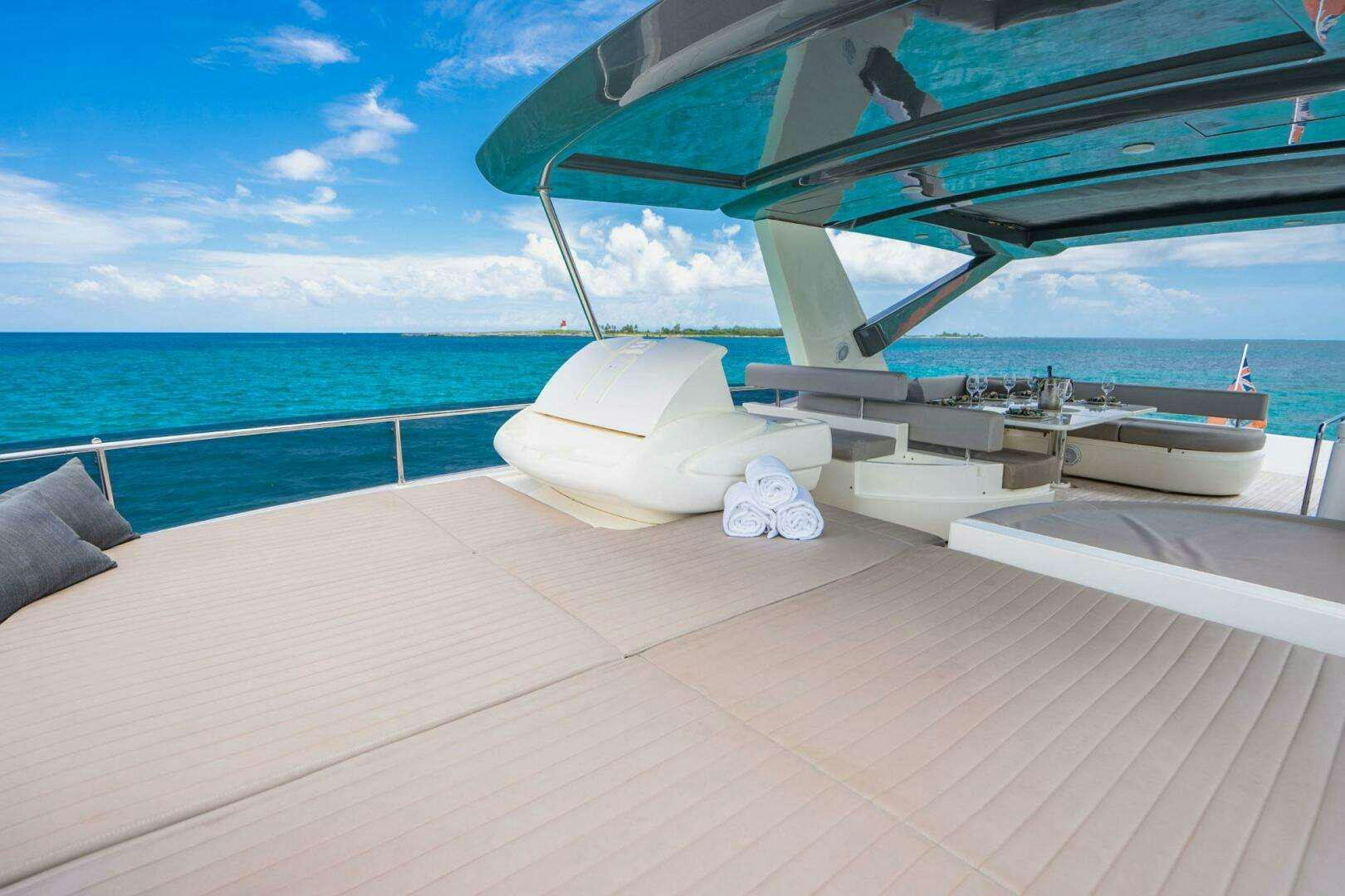 a boat on a deck aboard BIOHAX Yacht for Charter