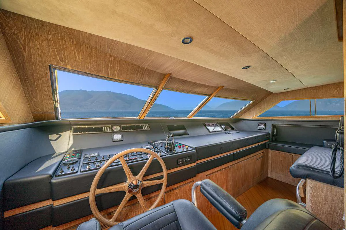 inside of a car aboard OPERA Yacht for Charter