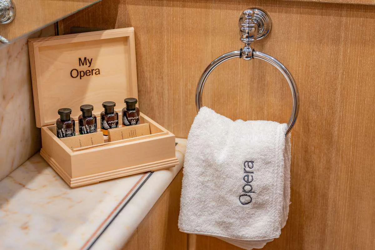 a group of objects on a table aboard OPERA Yacht for Charter