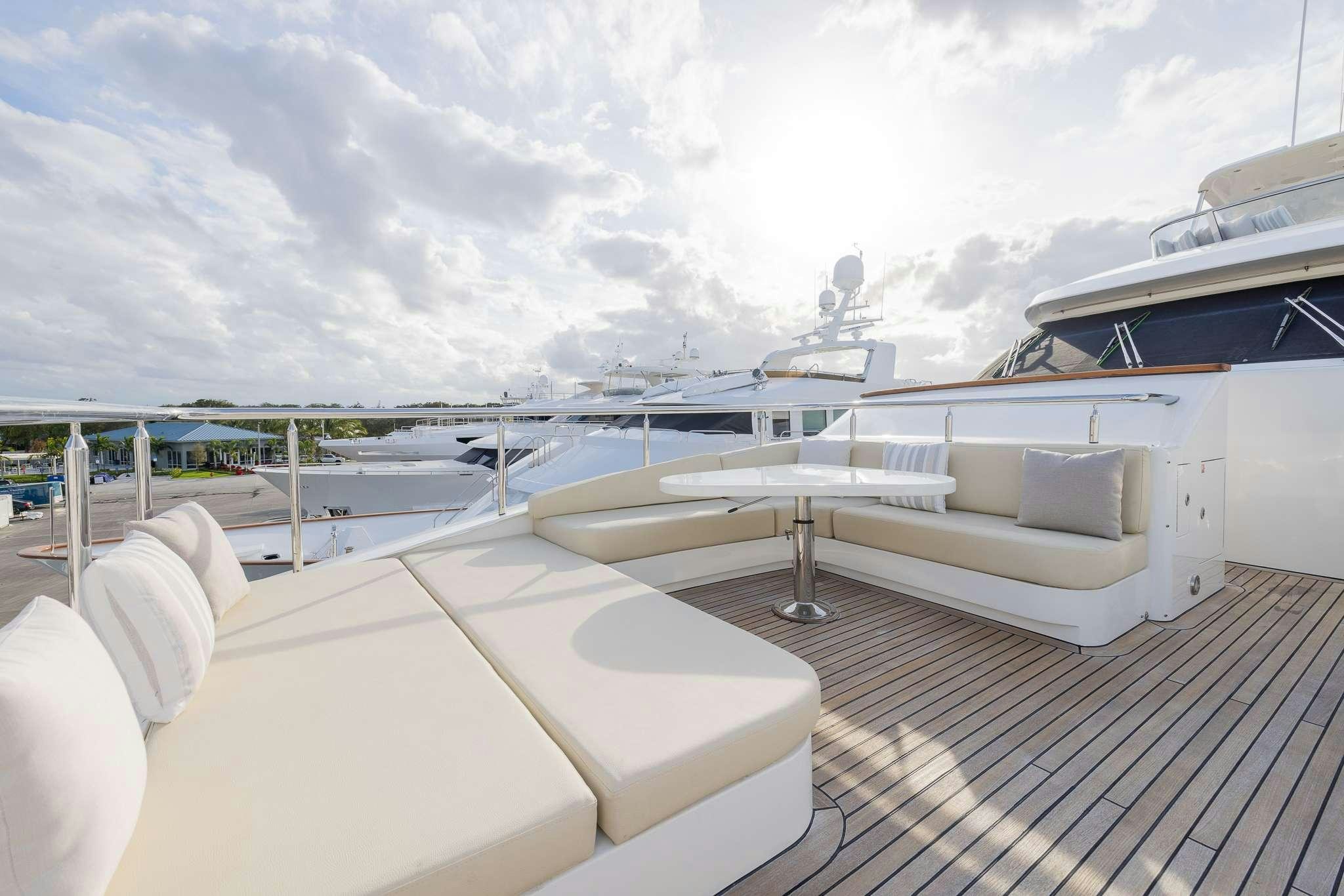 a boat on a deck aboard STAY SALTY Yacht for Charter