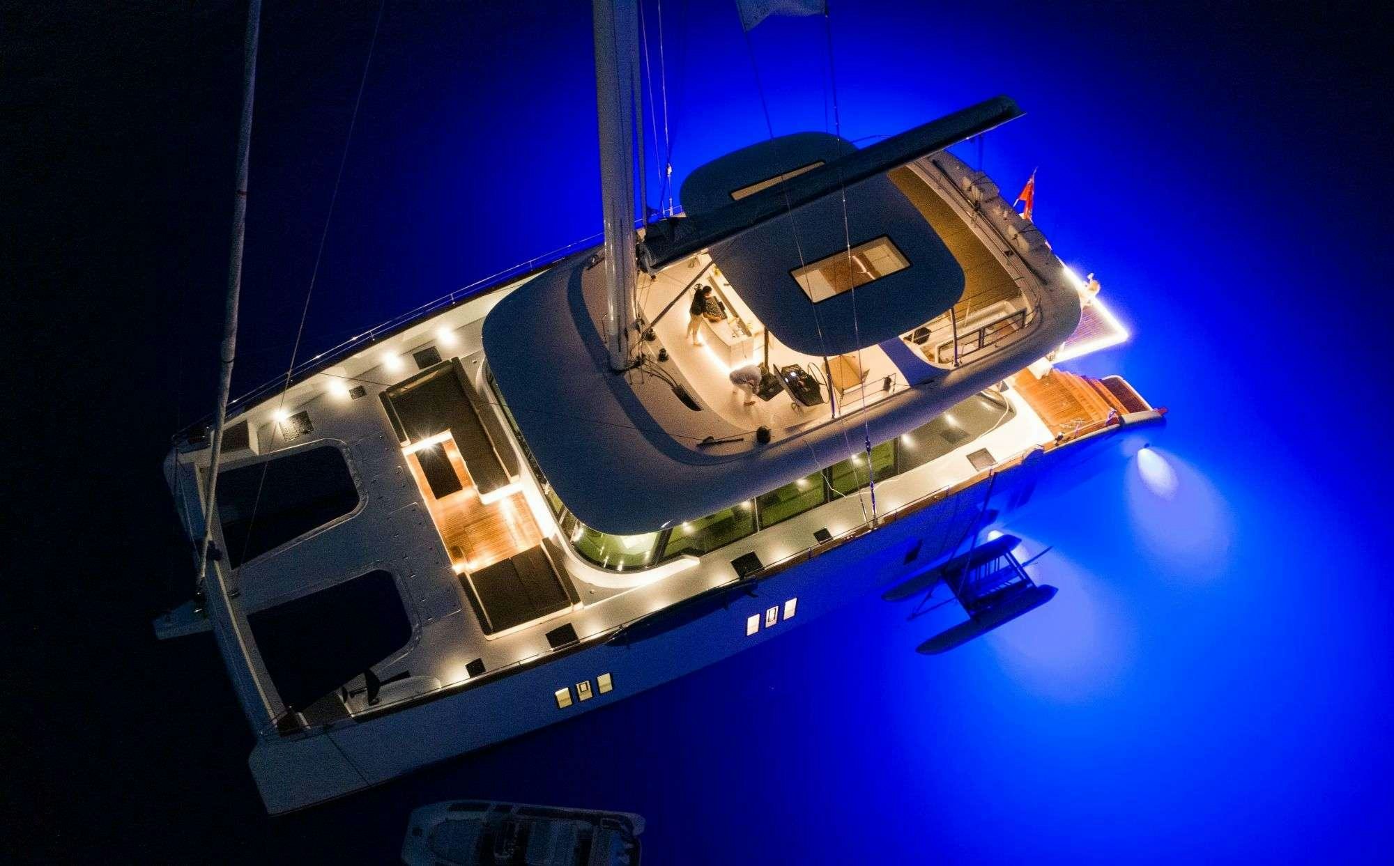 a space ship in space aboard HALCYON Yacht for Charter