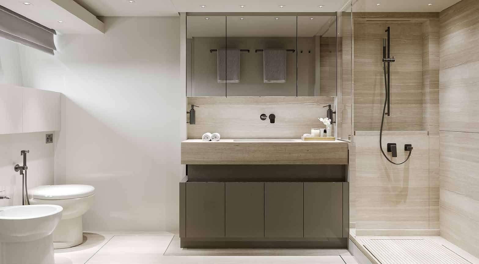 a bathroom with a sink and a toilet aboard ASTRIMARE Yacht for Charter