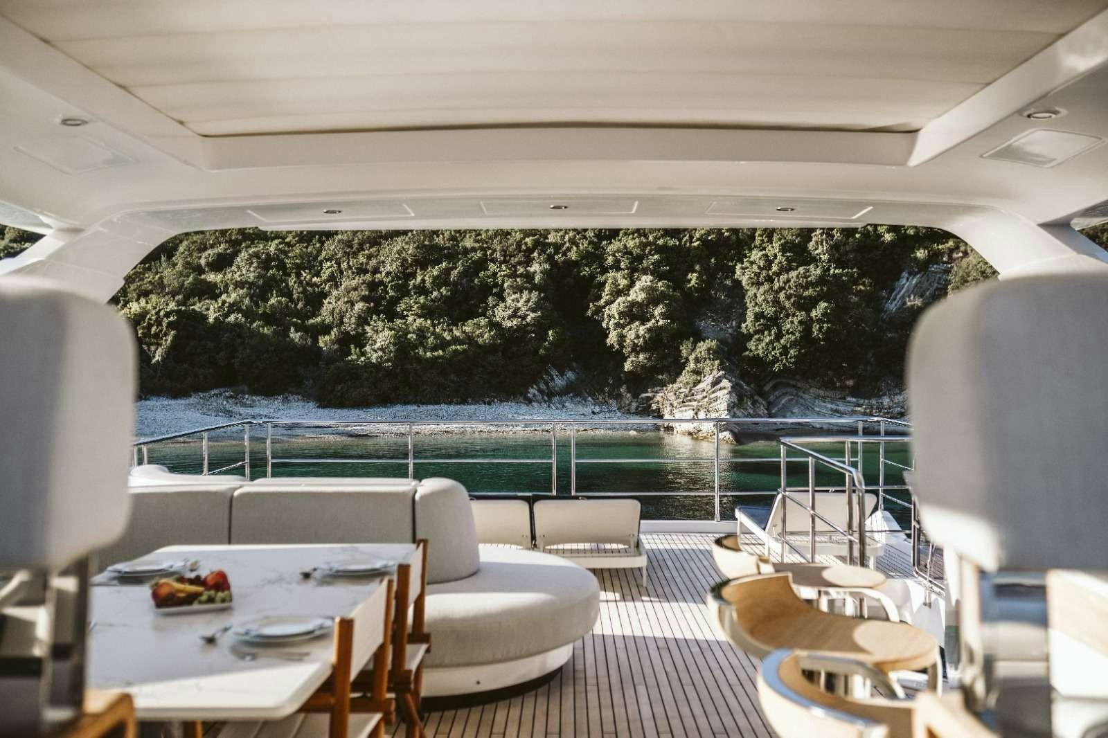 a large room with a large pool aboard AGIO Yacht for Charter