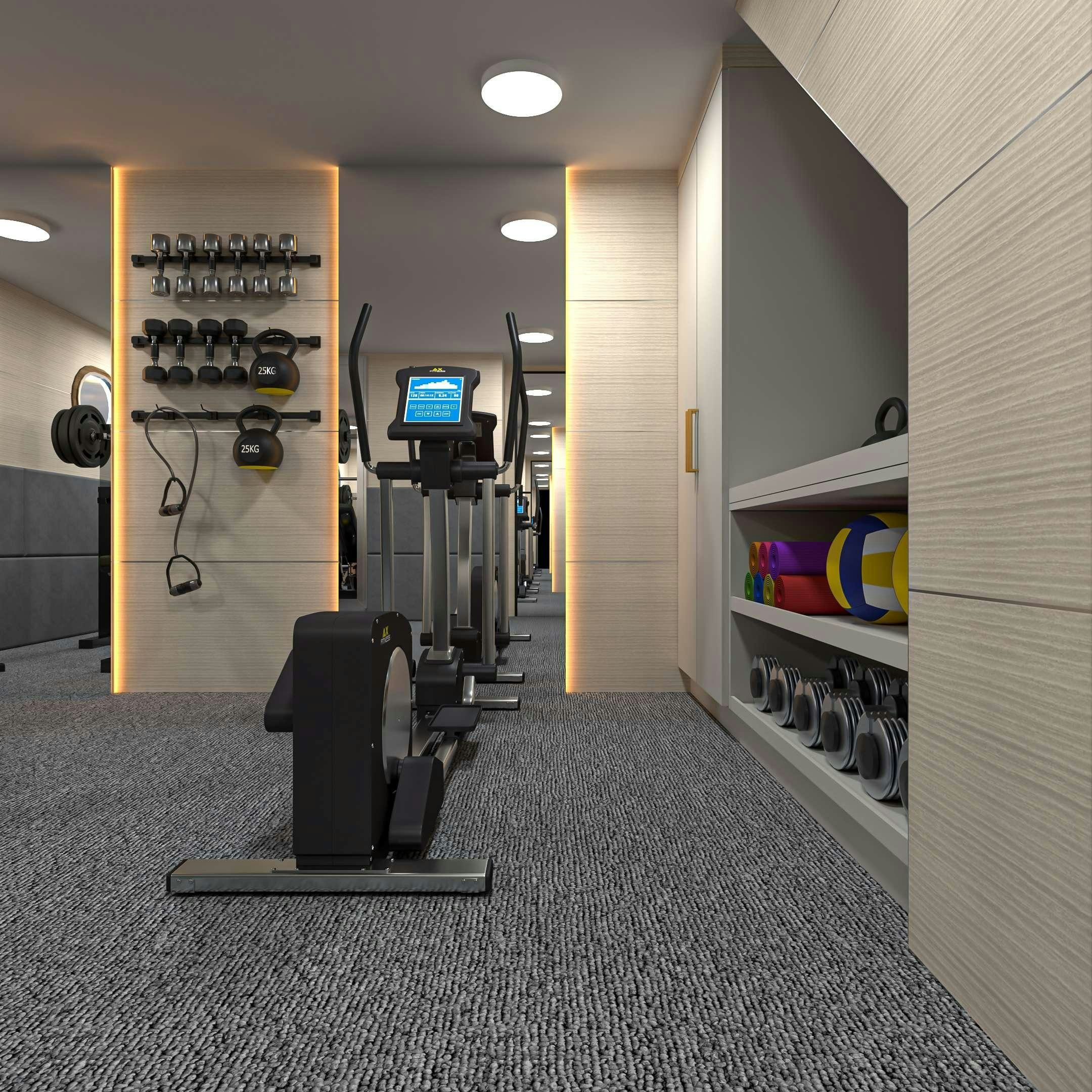 a room with a tv and a shelf with objects on it aboard ARETHA Yacht for Charter