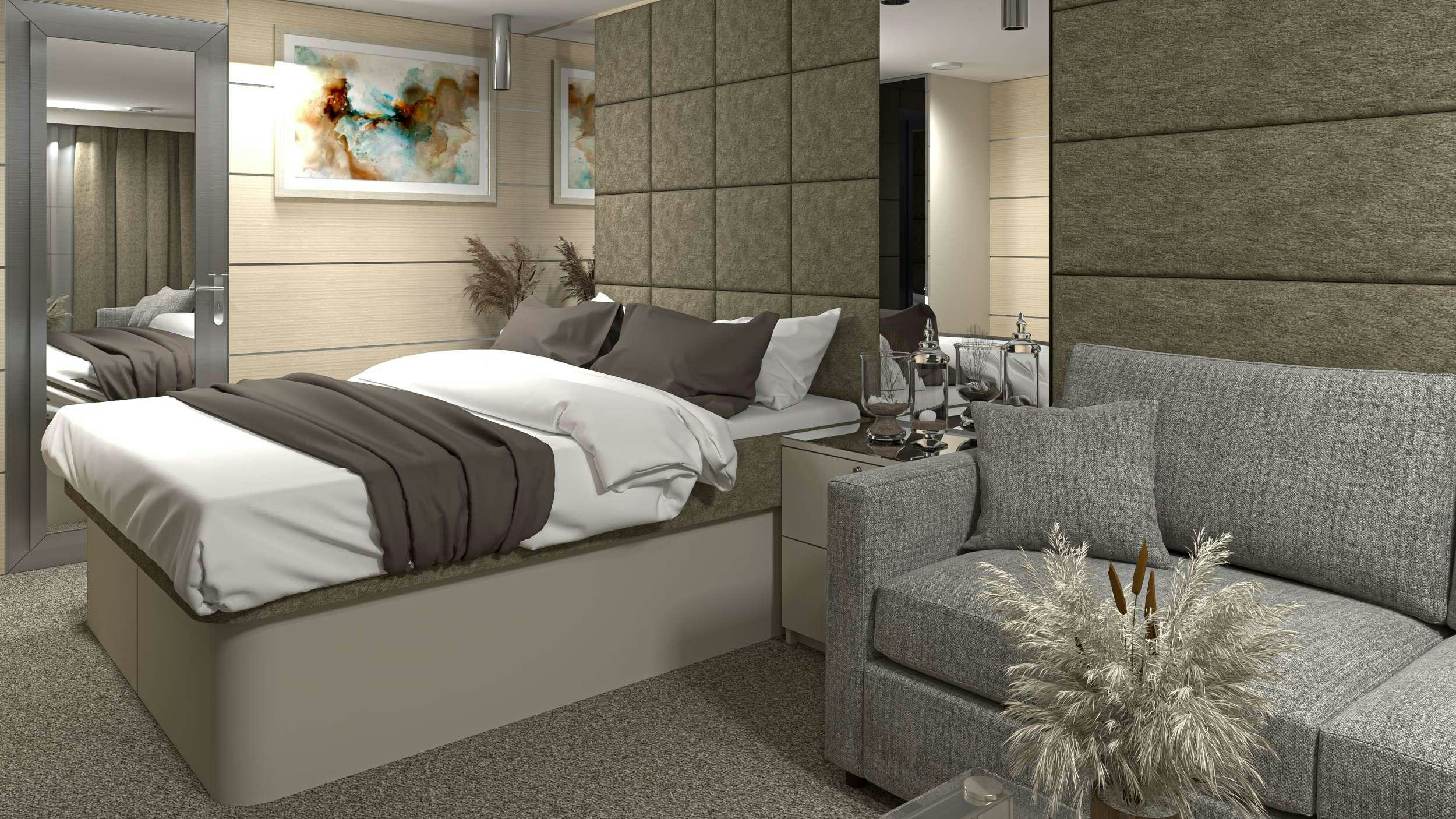 a person lying on a couch aboard ARETHA Yacht for Charter