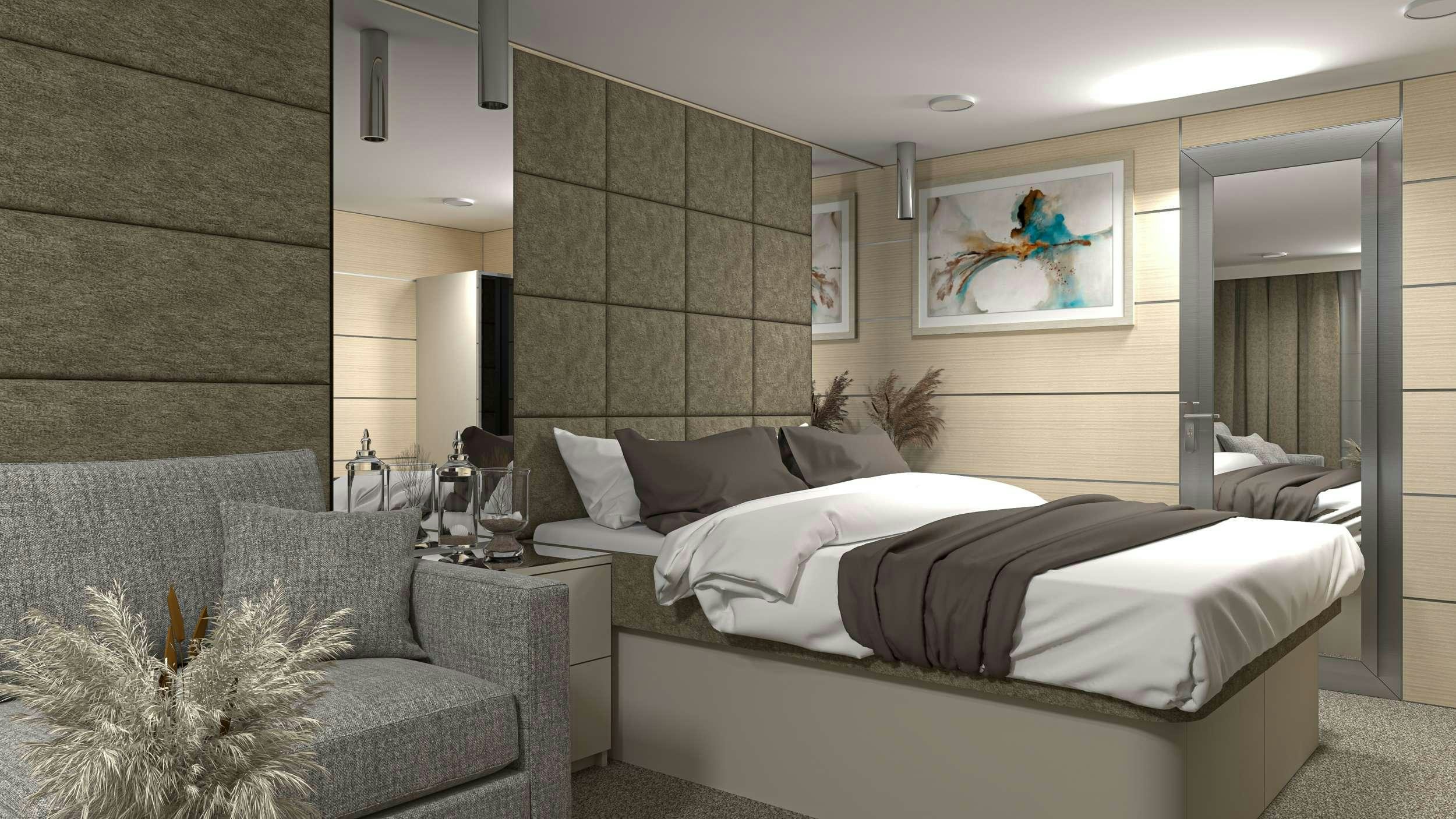 a room with a couch and a fireplace aboard ARETHA Yacht for Charter