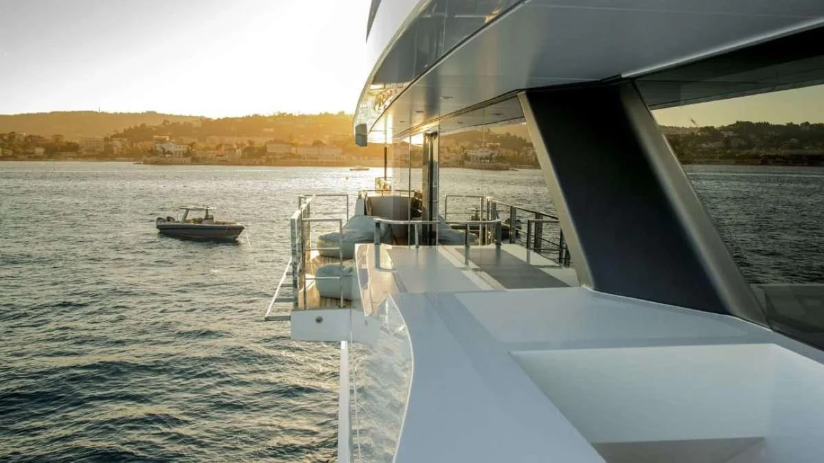 a boat on the water aboard AXIOS Yacht for Charter