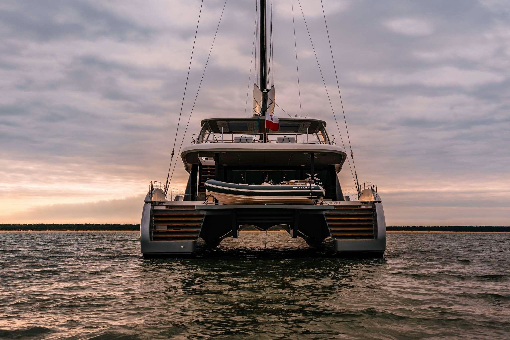 a boat on the water aboard XMOTION Yacht for Charter
