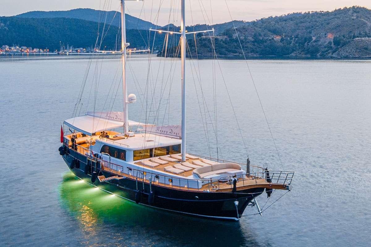 a boat in the water aboard HAPPY DAYS Yacht for Charter