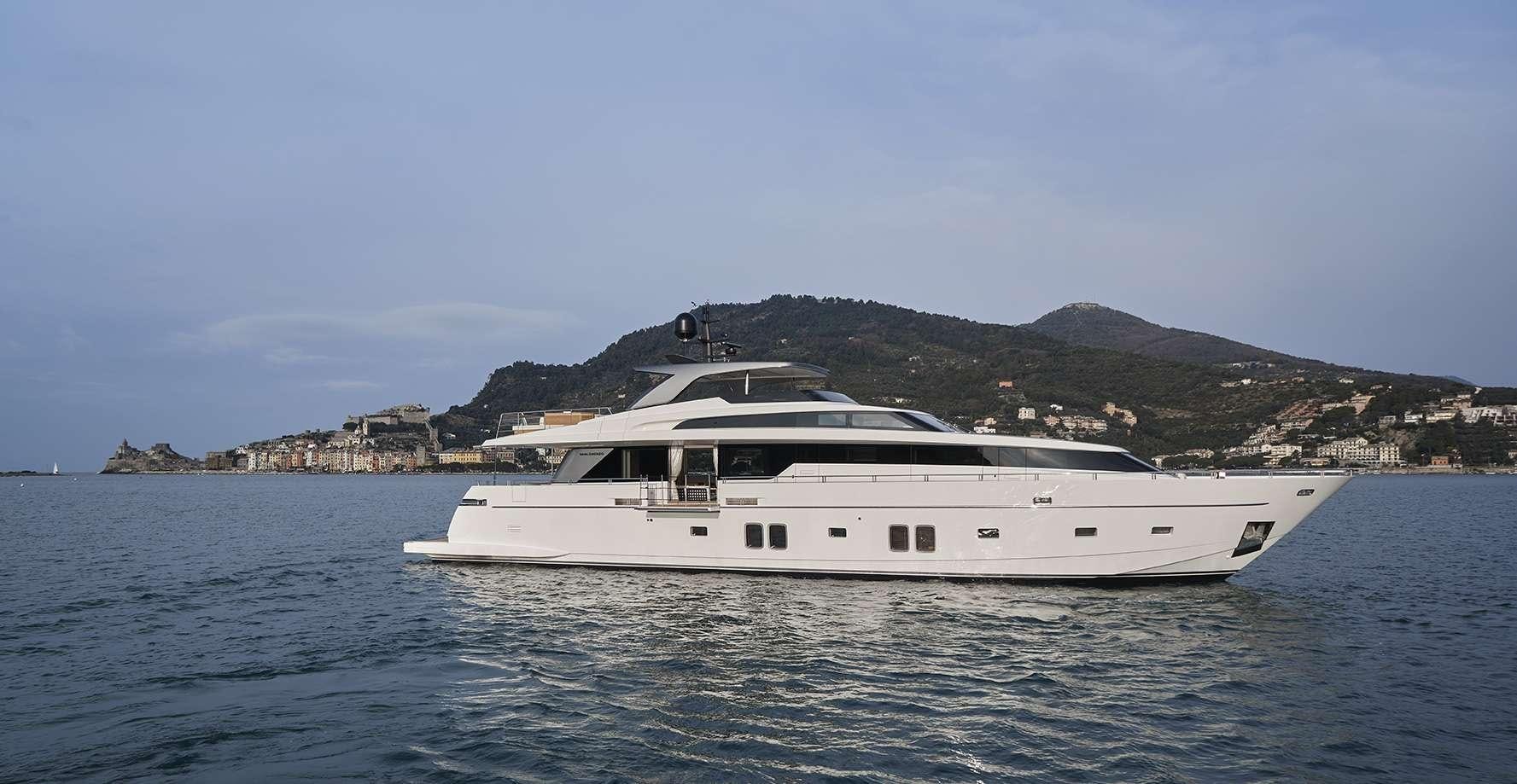 a boat on the water aboard VITTORIA Yacht for Charter