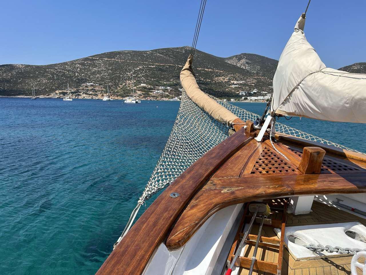 a boat on the water aboard APHRODITE Yacht for Charter