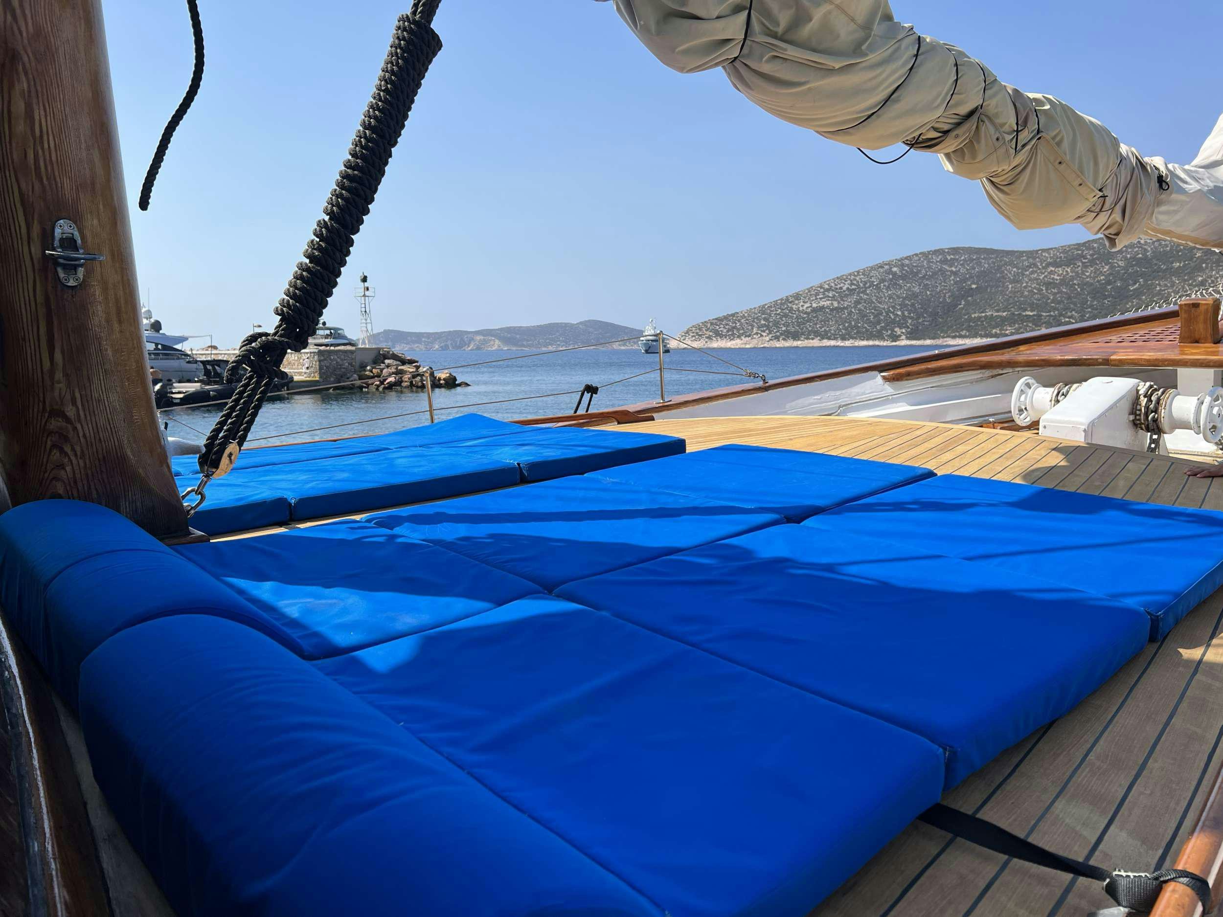 a person on a boat aboard APHRODITE Yacht for Charter