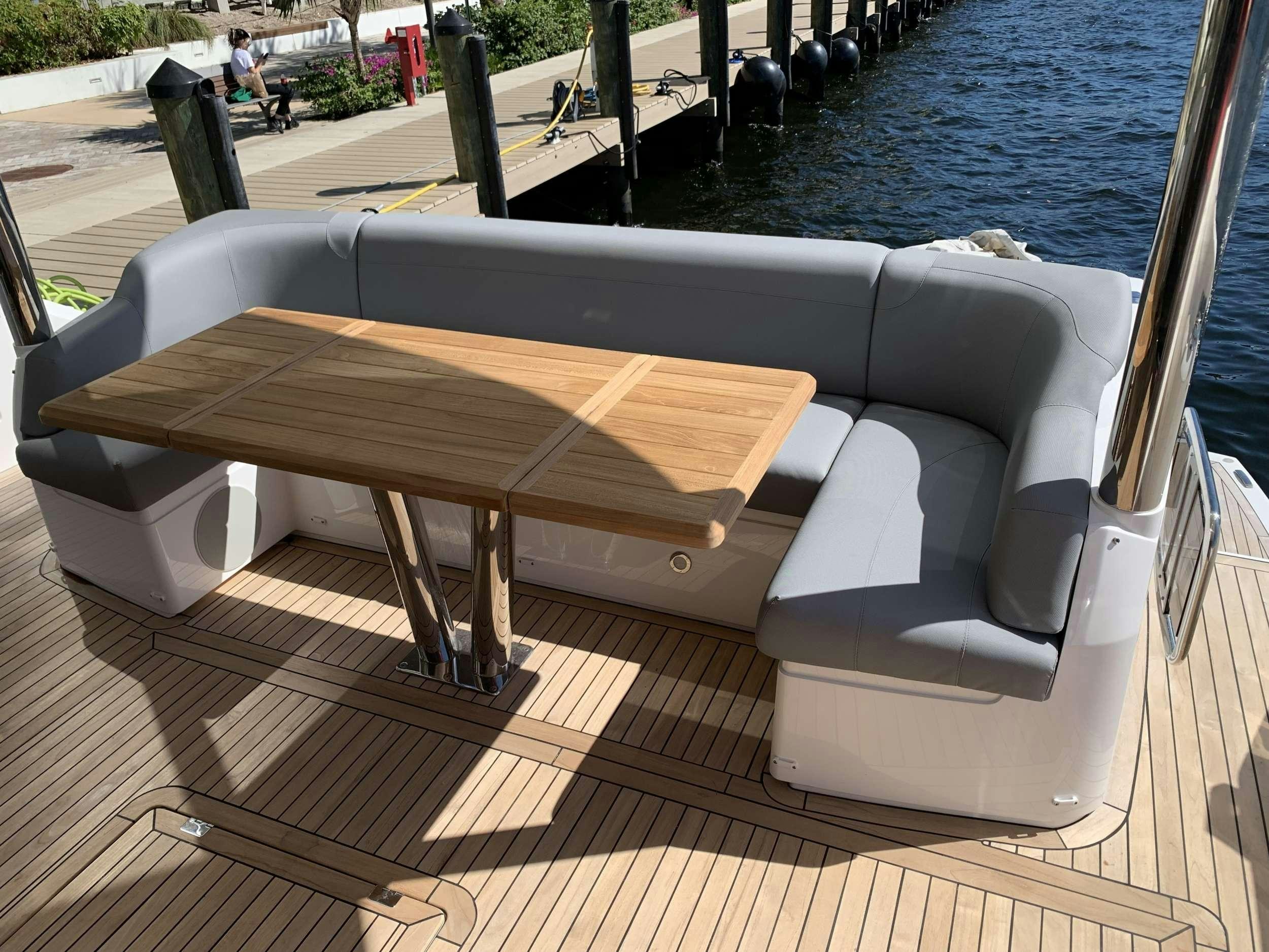 a boat on a deck aboard EARL GREY Yacht for Charter
