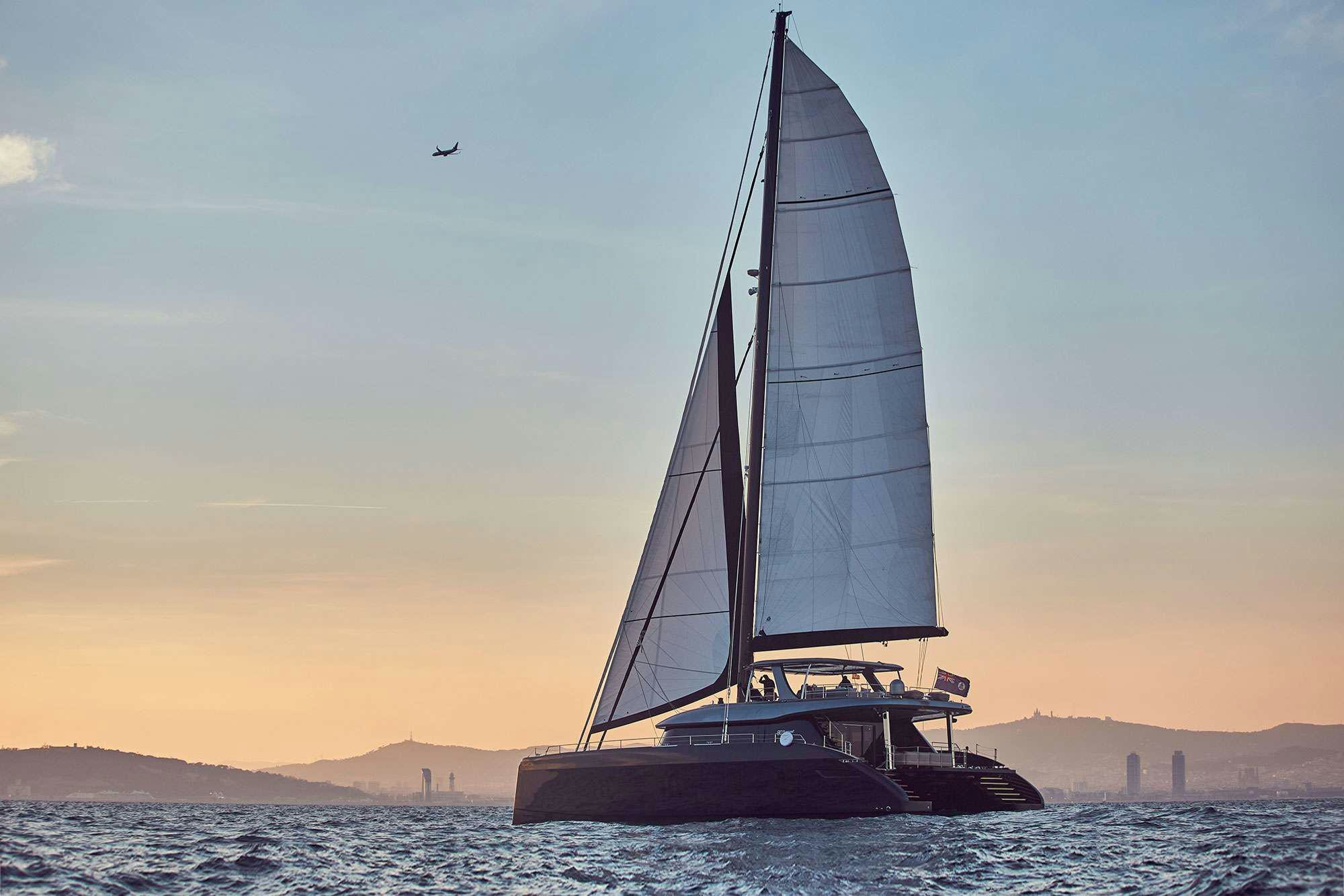 a sailboat in the water aboard ENTRE4 Yacht for Charter