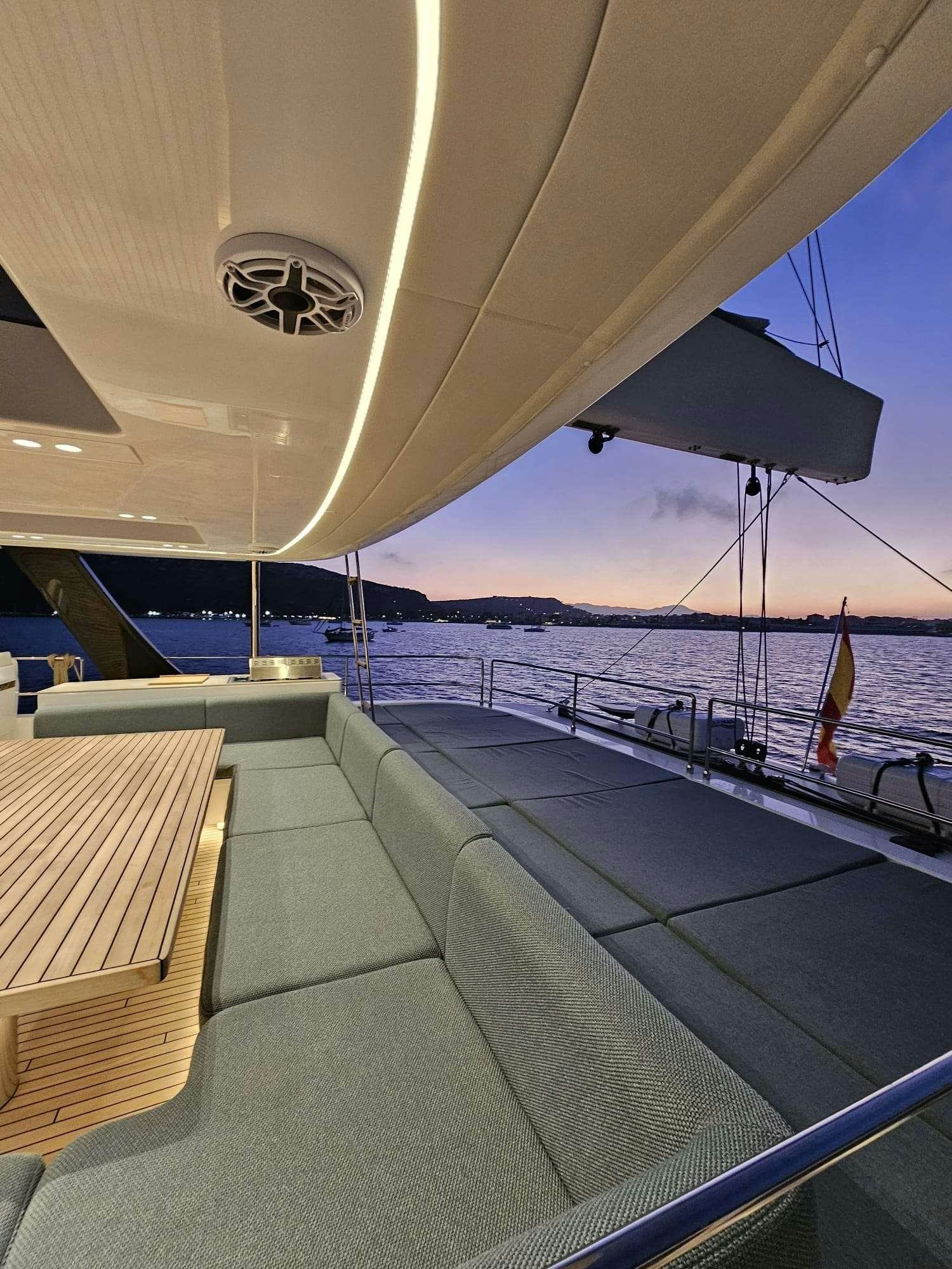 a boat on the water aboard ENTRE4 Yacht for Charter