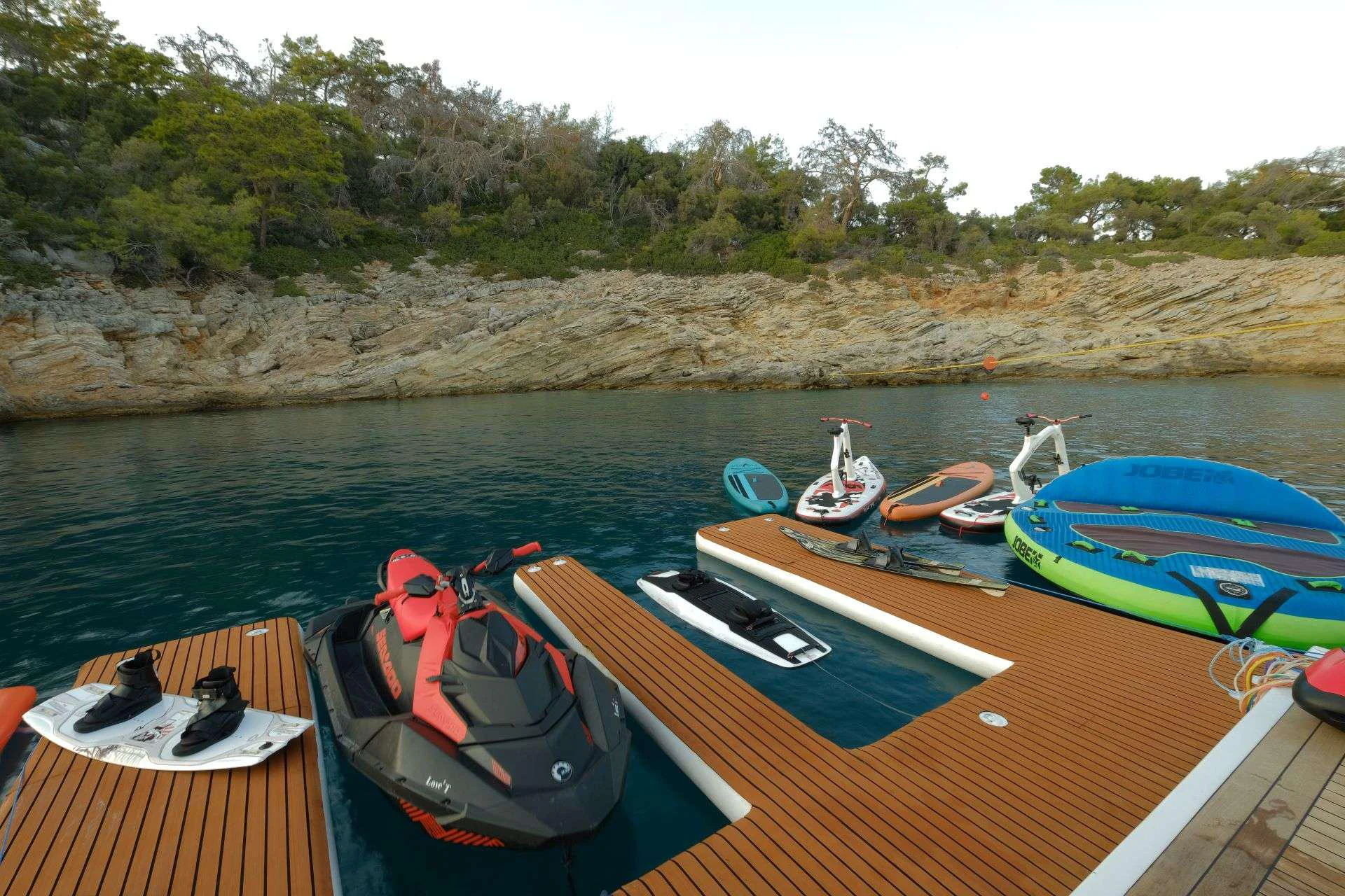 a group of boats on a river aboard 116 YACHT Yacht for Charter
