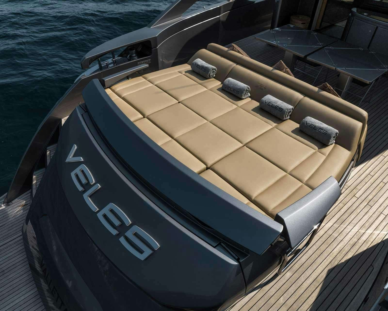 a boat on the water aboard VELES Yacht for Charter