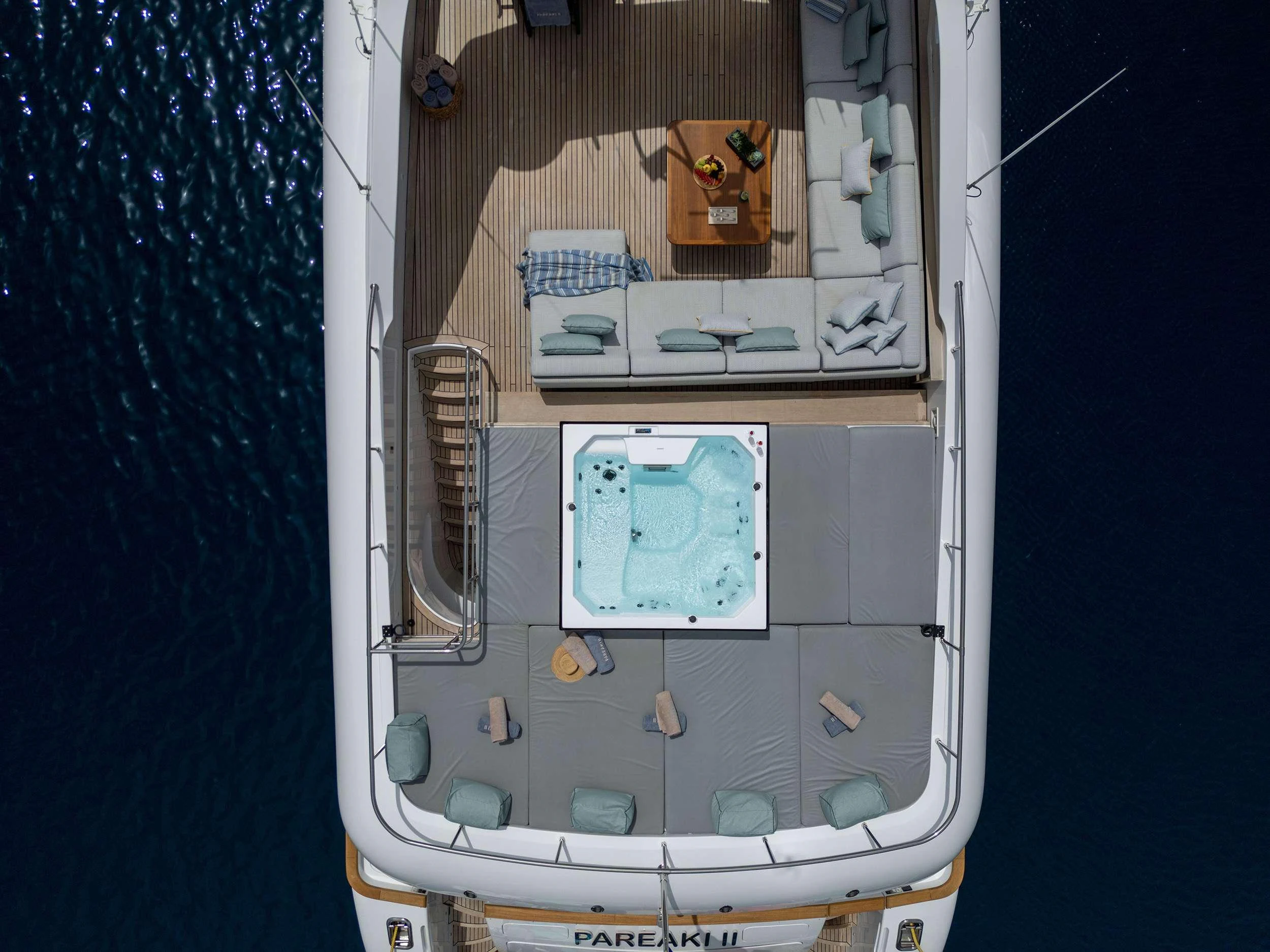 a bird's eye view of a bird's eye view of a bird's eye aboard PAREAKI II Yacht for Charter