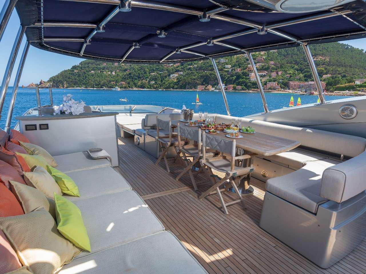 a boat on the water aboard MR SEA Yacht for Charter