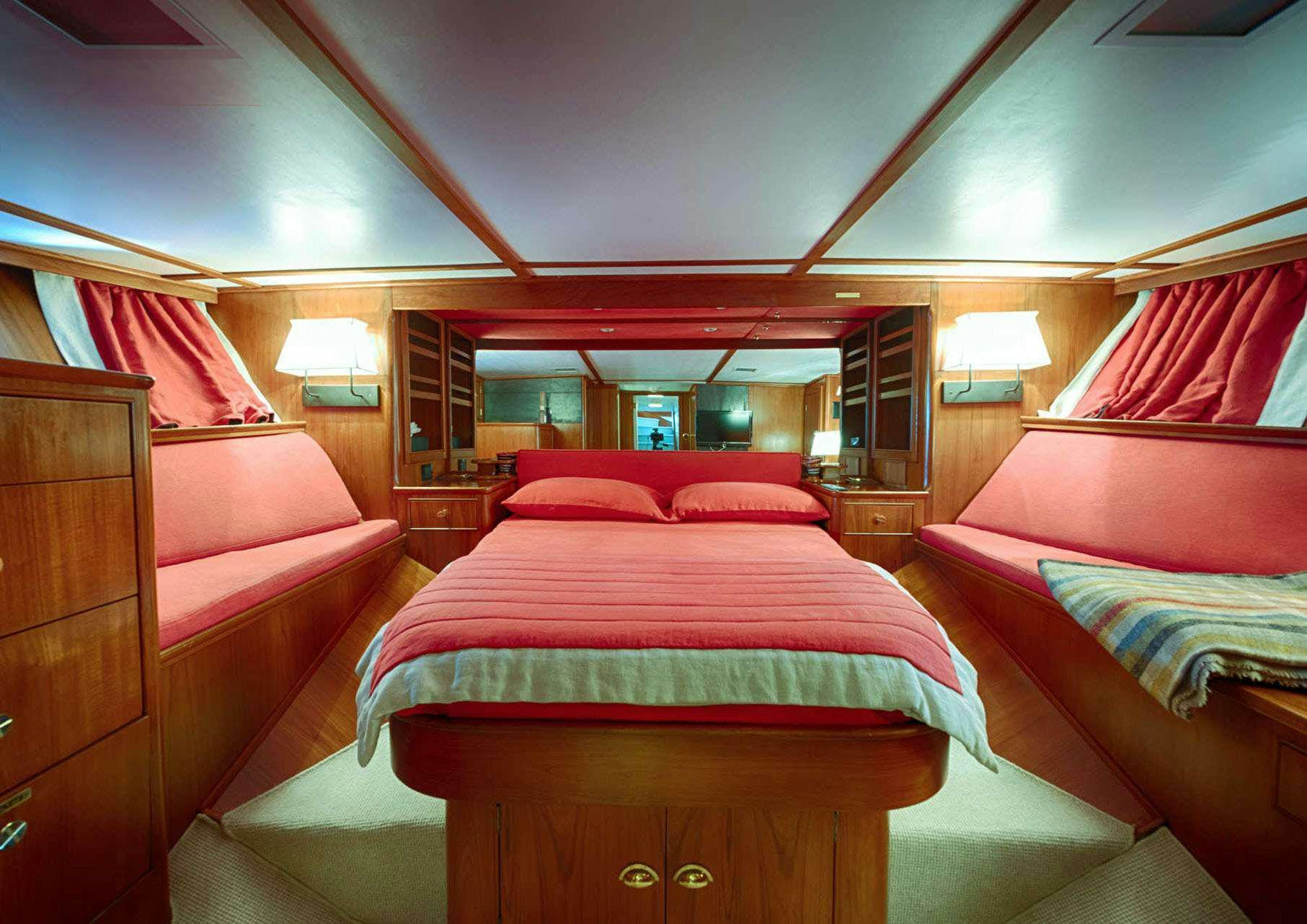 a room with two beds aboard JURA II Yacht for Charter