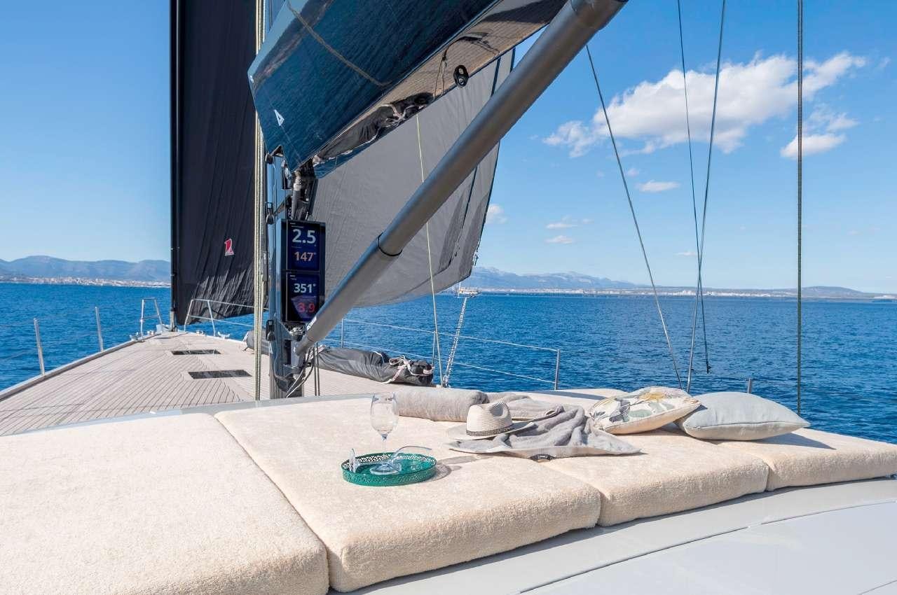 a boat with fish on it aboard YUME Yacht for Charter