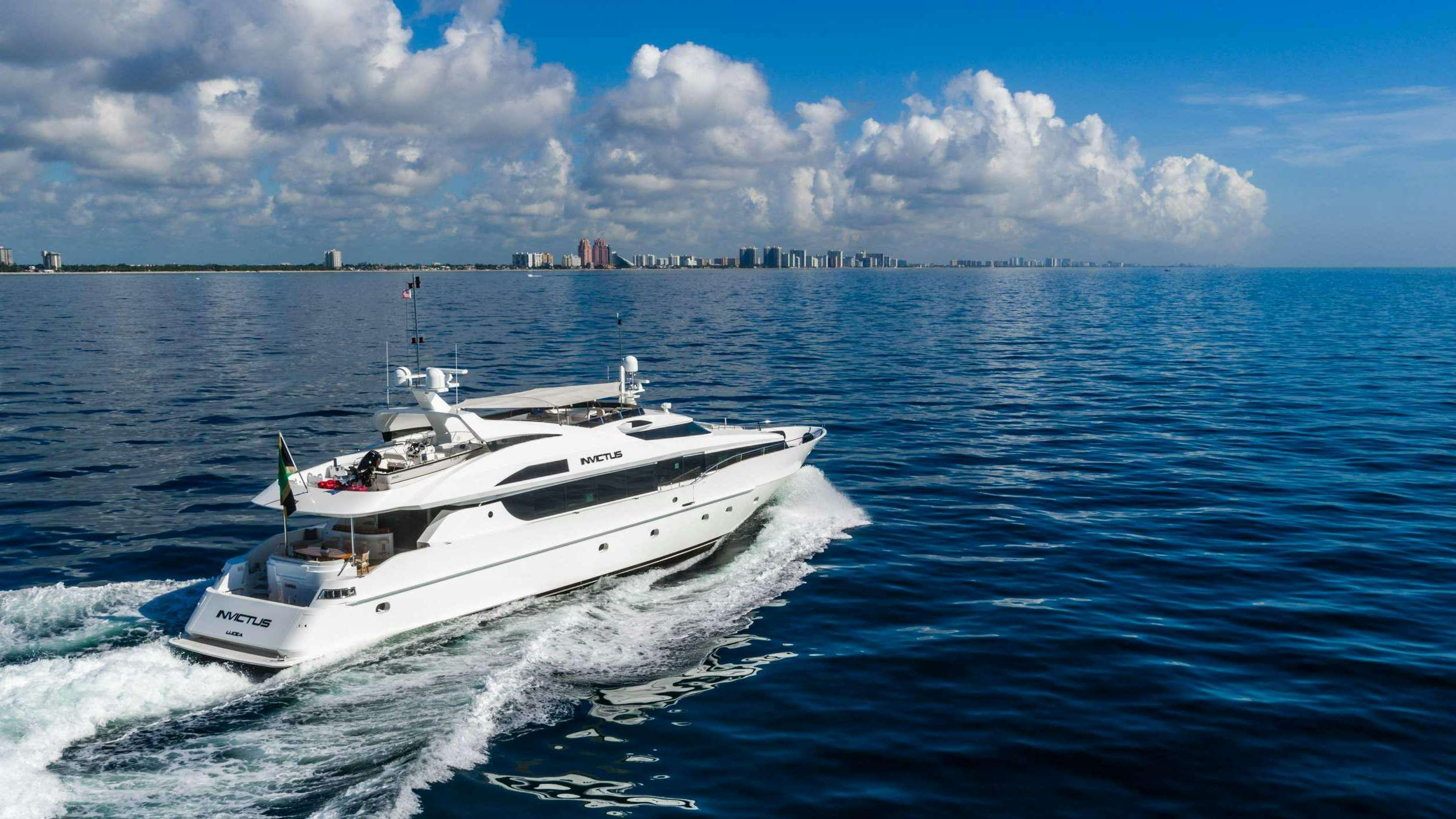 a boat on the water aboard INVICTUS Yacht for Charter