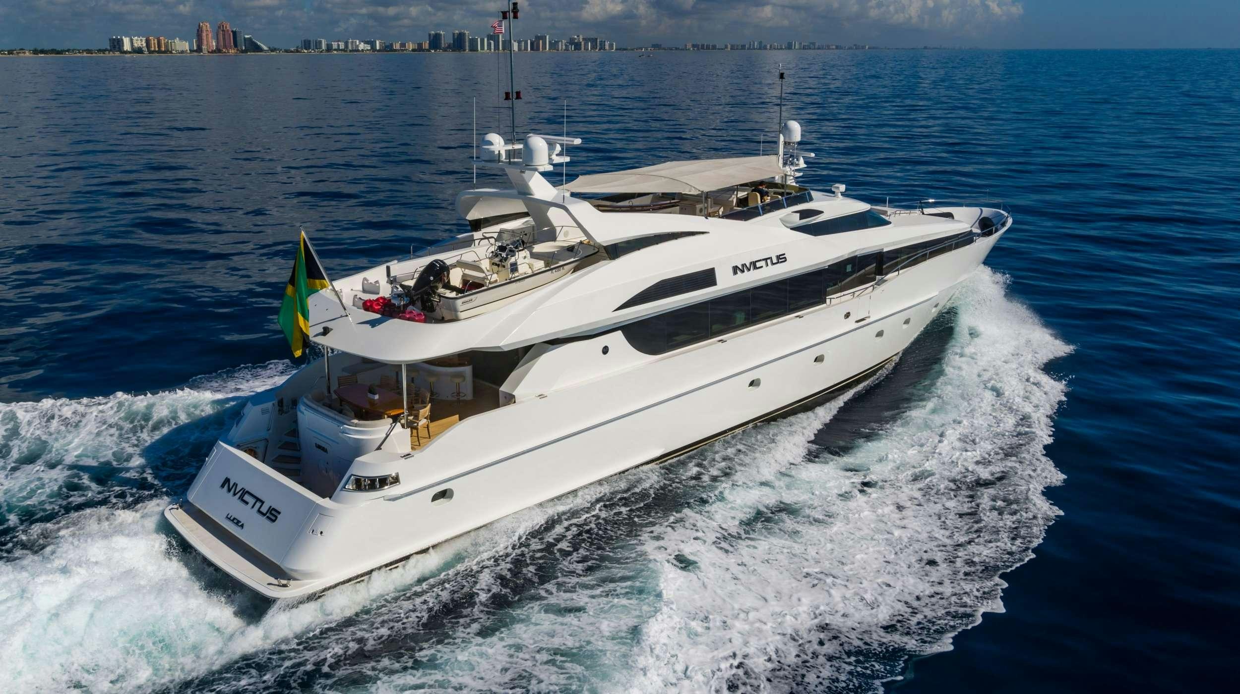 a boat on the water aboard INVICTUS Yacht for Charter
