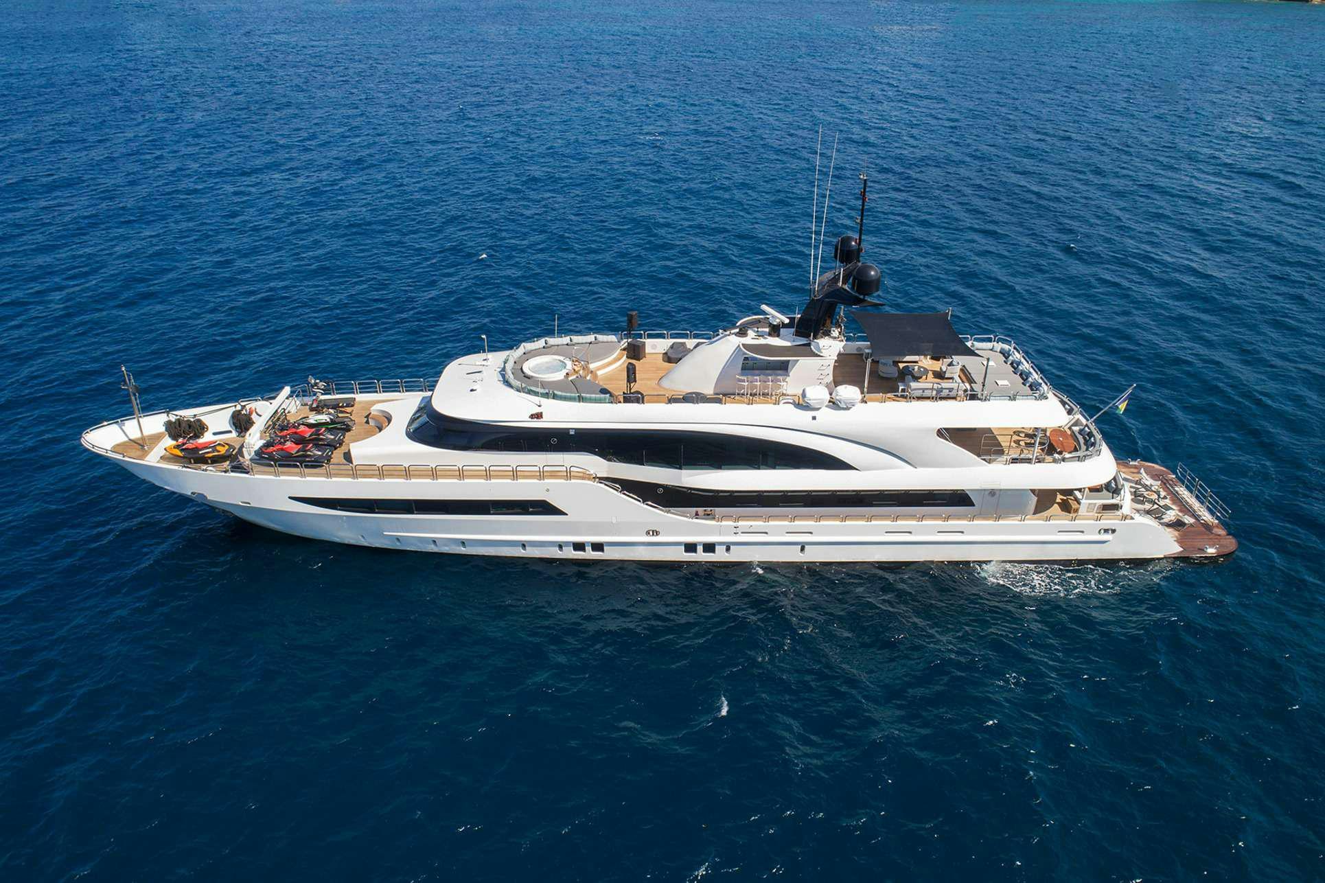 a white boat in the water aboard MOKA Yacht for Charter