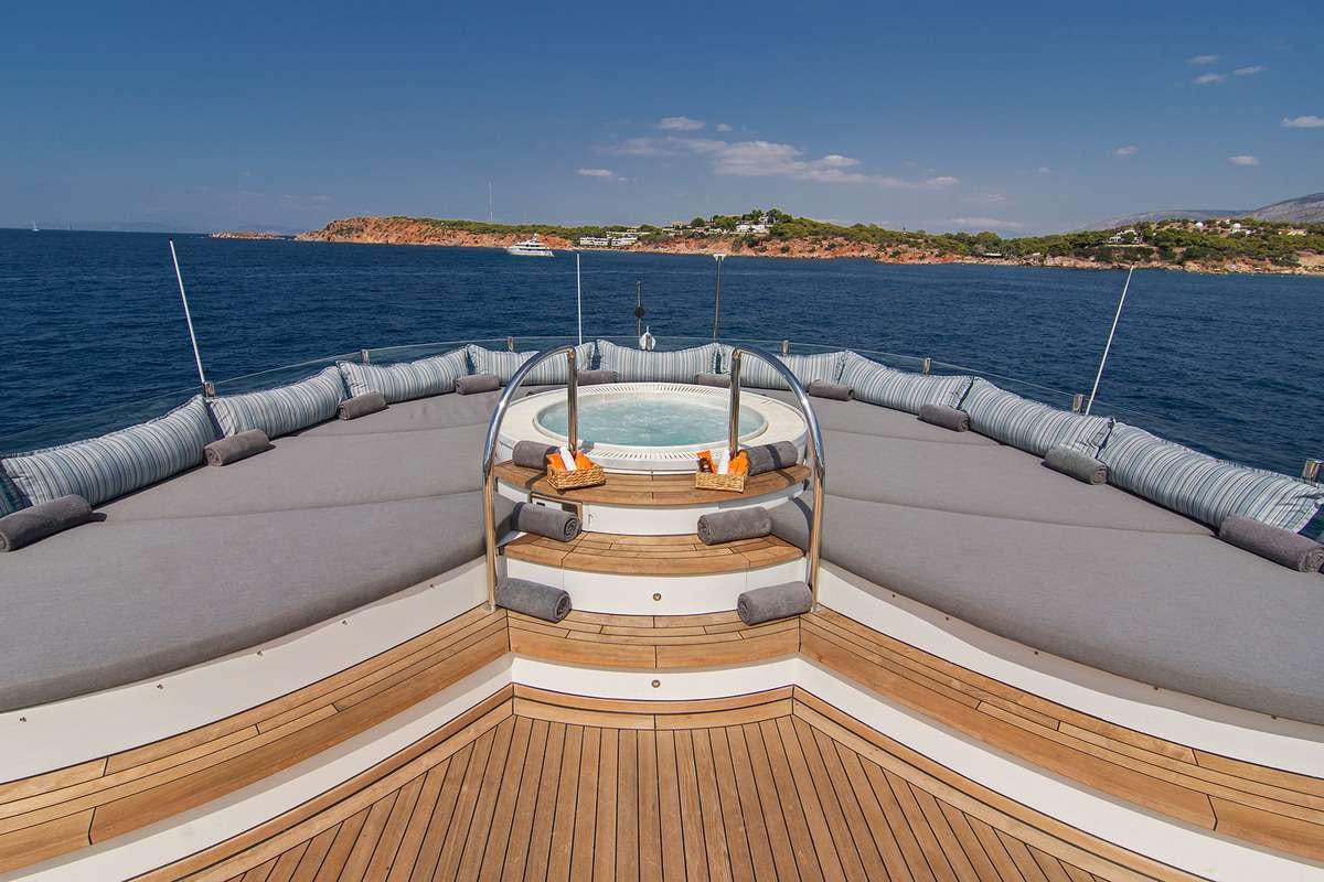 a boat on a dock aboard MOKA Yacht for Charter