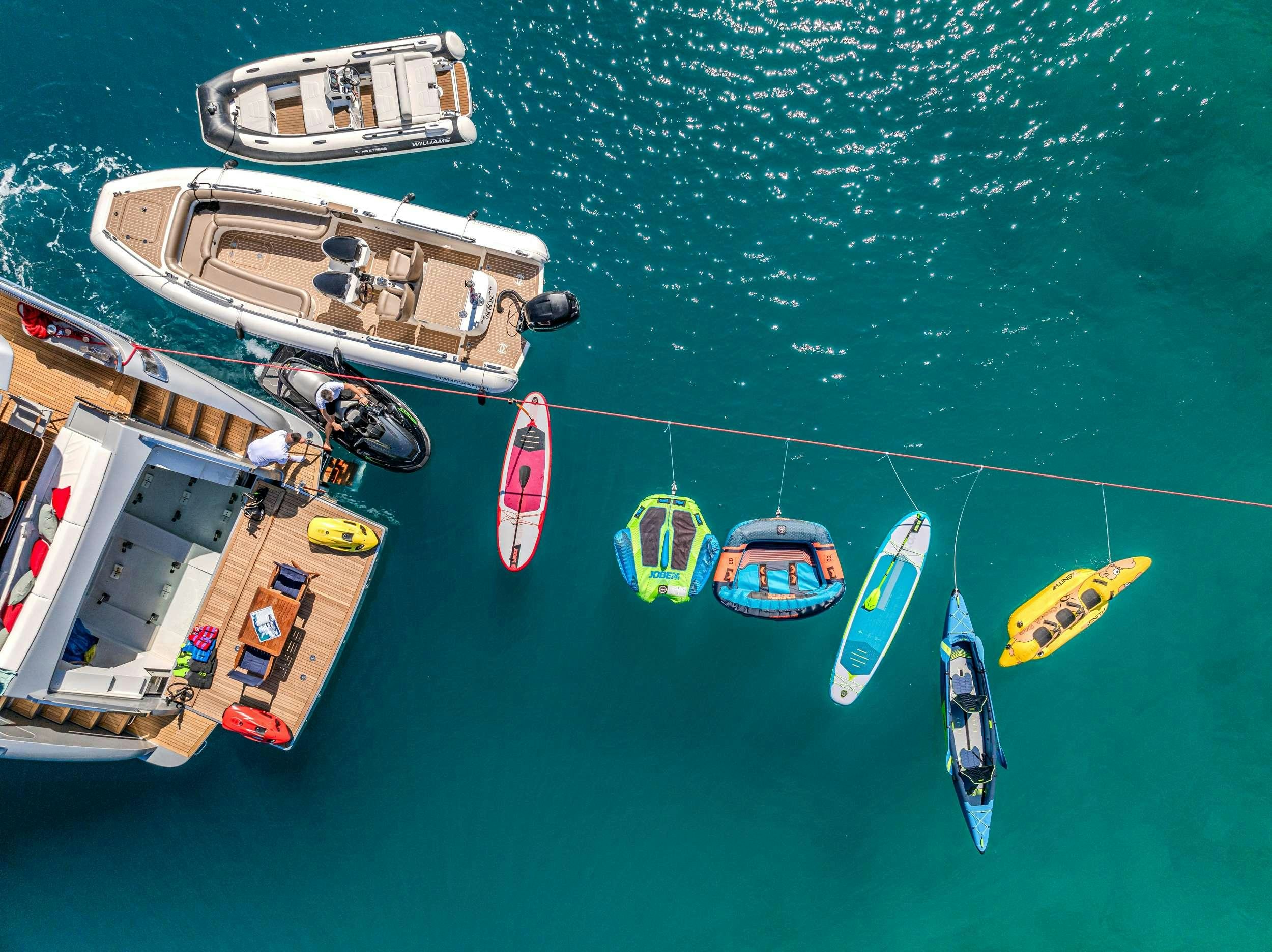 boats in the water aboard NO STRESS 888 Yacht for Charter