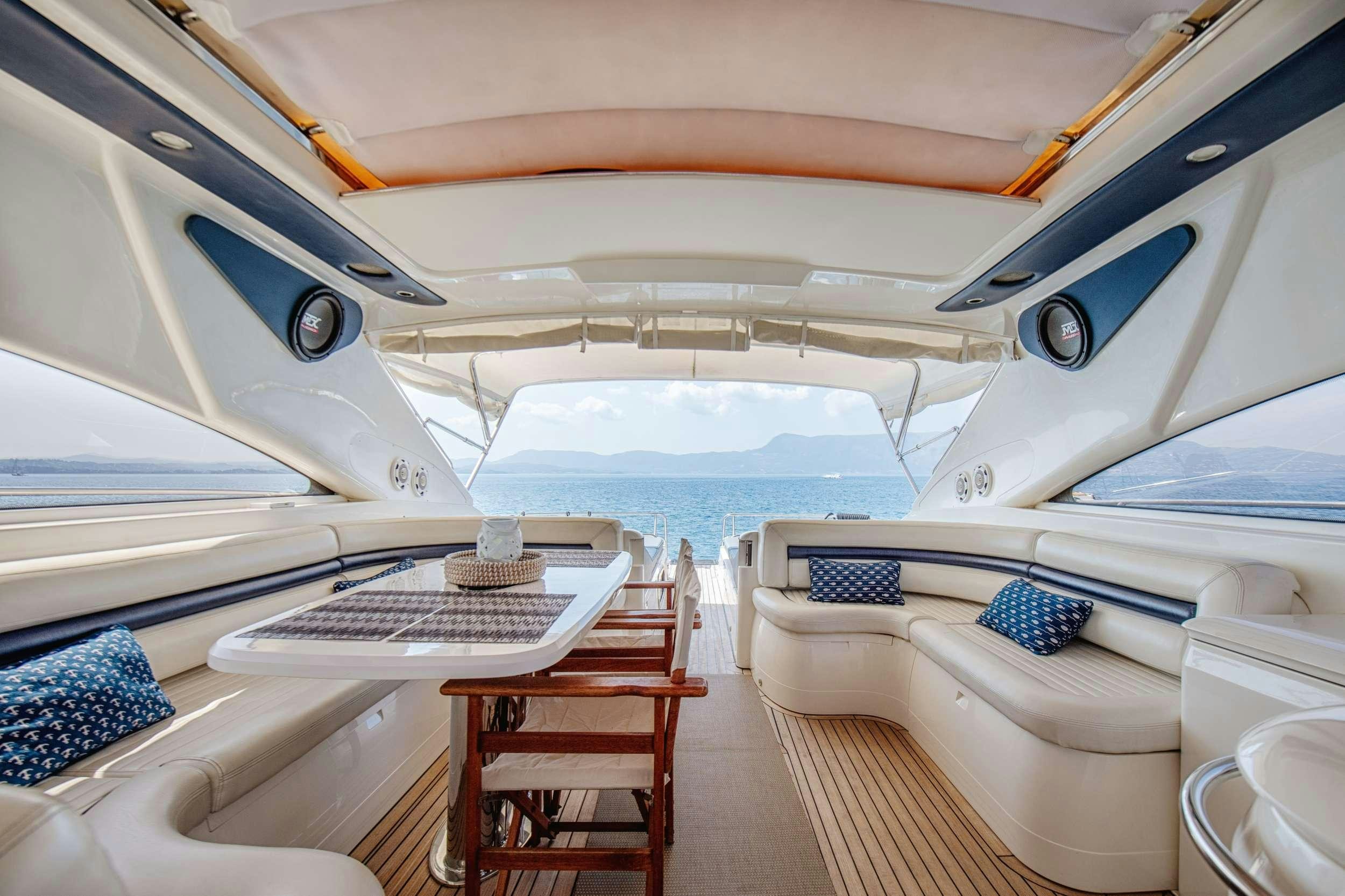 inside of a boat aboard EVENIA Yacht for Charter