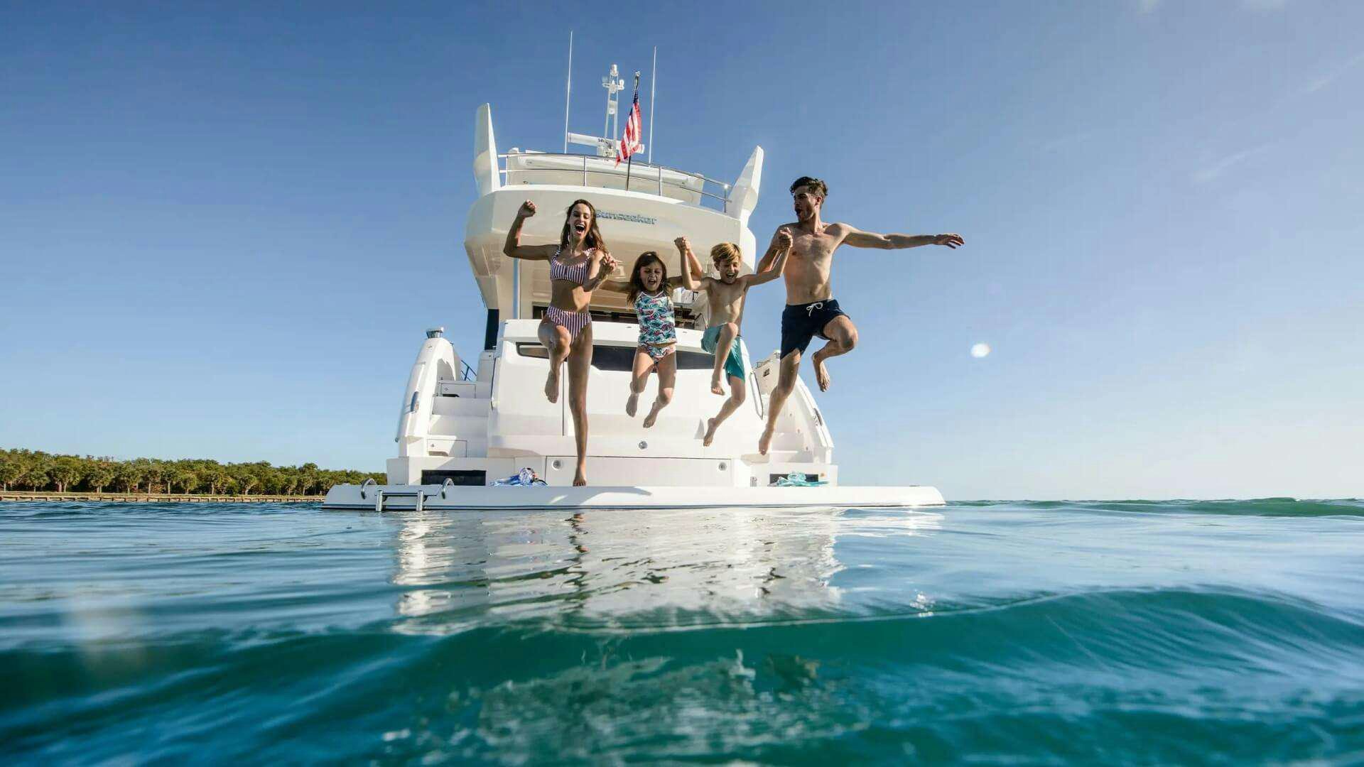a group of people on a boat aboard APOLLO Yacht for Charter