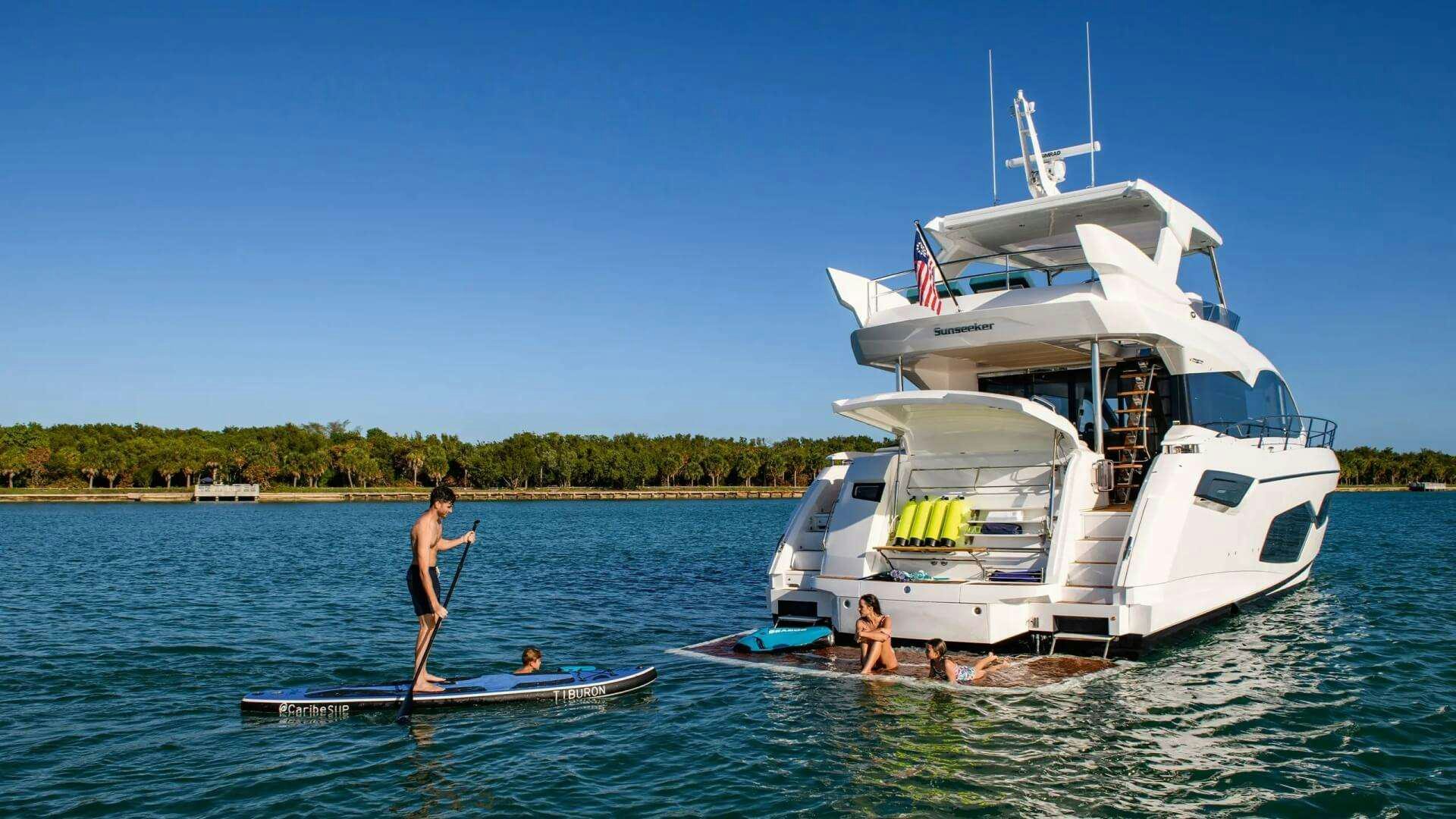 a person standing on a boat aboard APOLLO Yacht for Charter