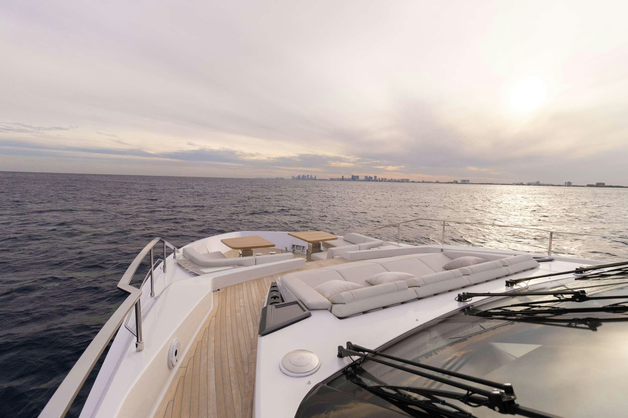 a boat on the water aboard KARMA  Yacht for Charter