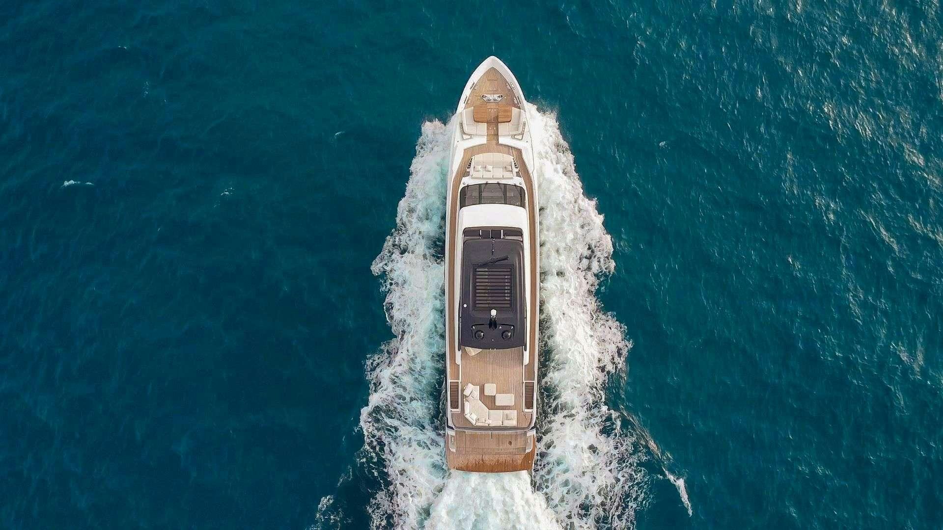 a rocket in the water aboard KARMA  Yacht for Charter