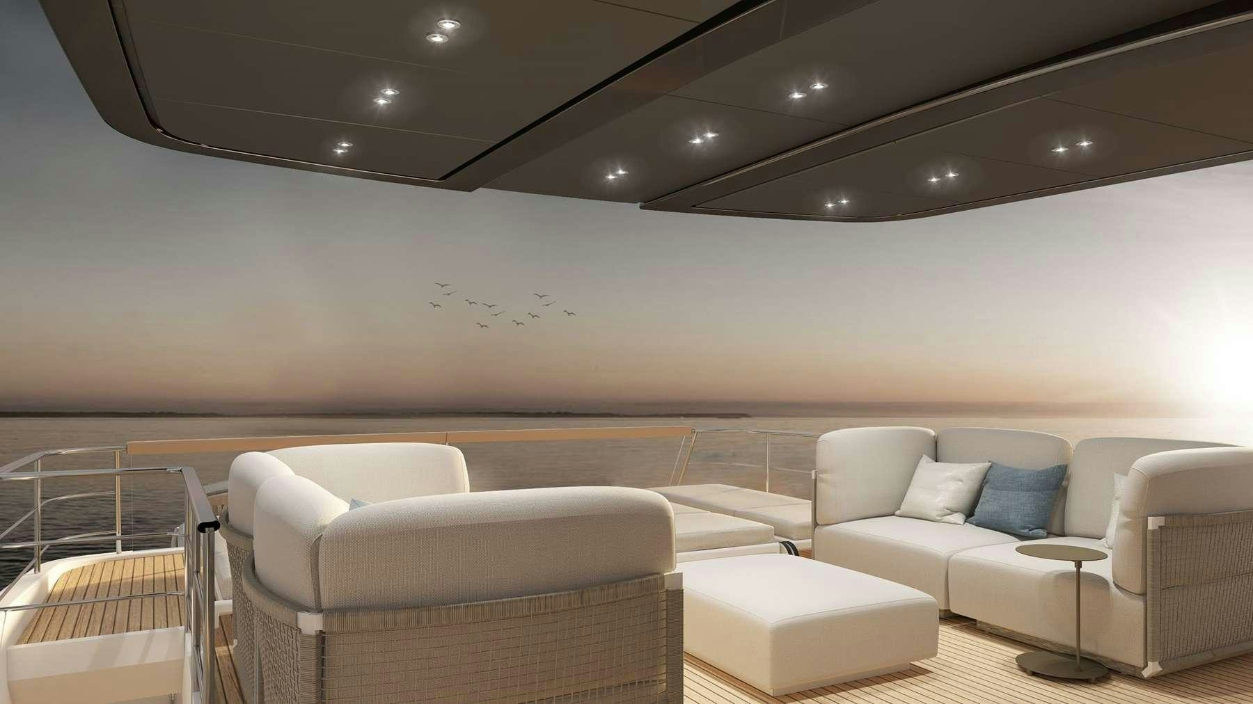 a room with couches and chairs aboard UNIQUE S Yacht for Charter