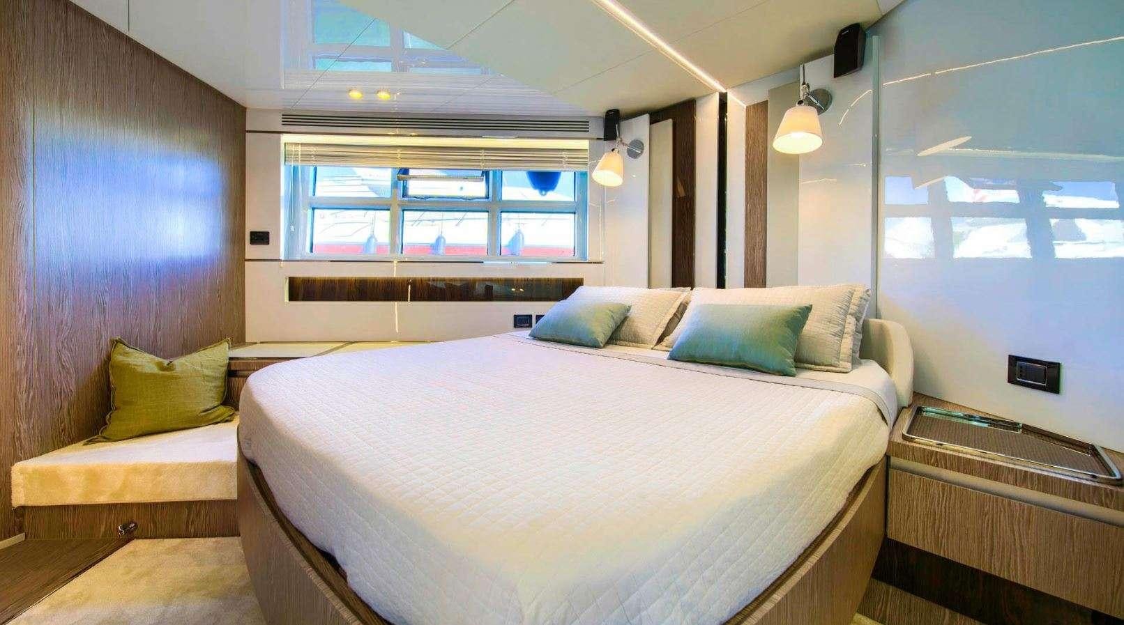 a room with two beds aboard AZIMUT S7 - MUDITA Yacht for Charter